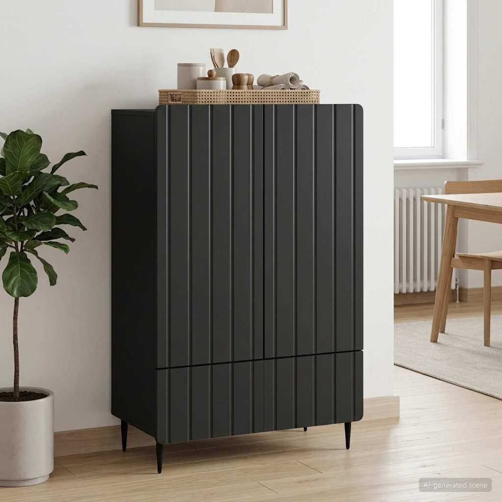 vidaXL Bufet z szufladą Czarny 66 x 34,5 x 97 cm Drewno inżynieryjne