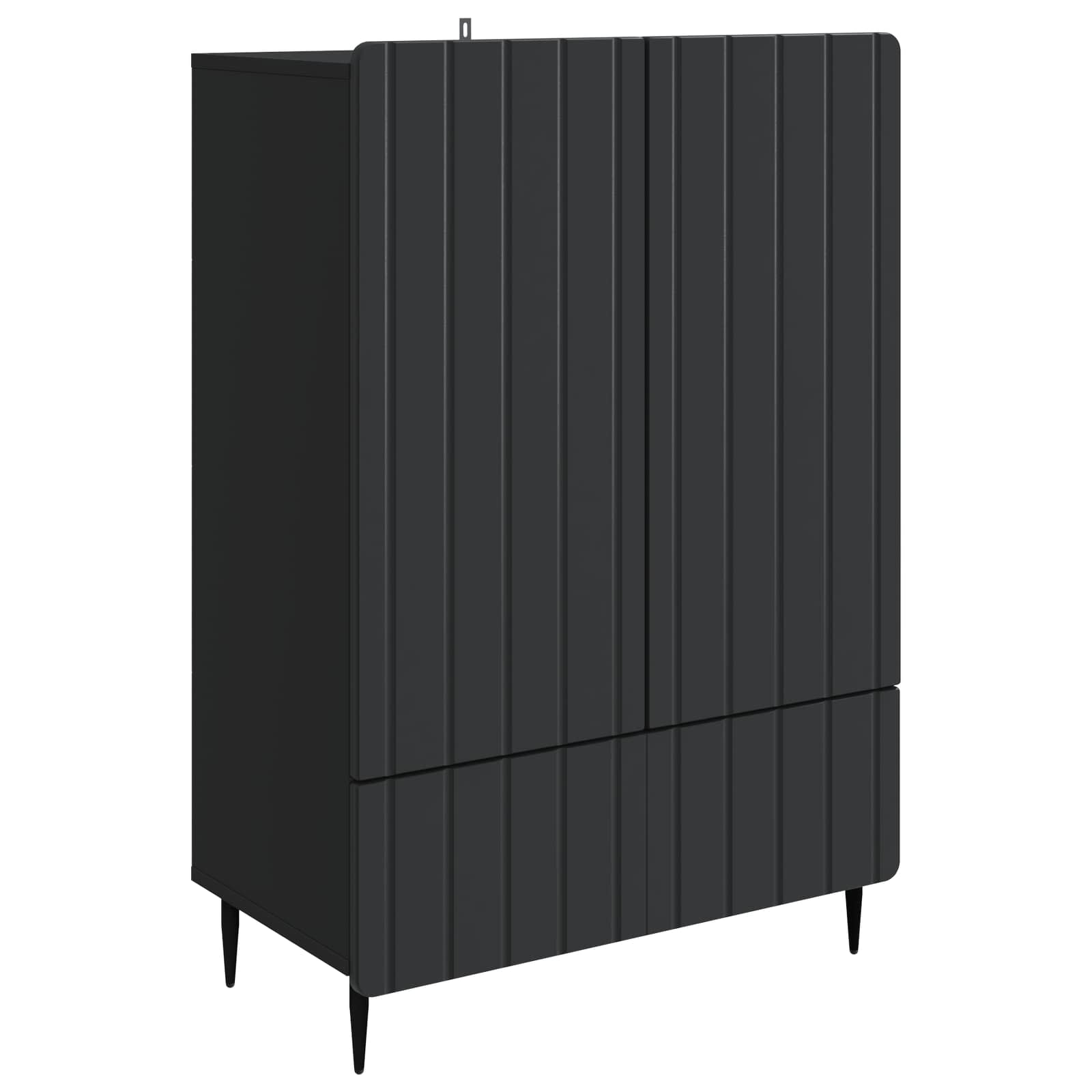 vidaXL Bufet z szufladą Czarny 66 x 34,5 x 97 cm Drewno inżynieryjne