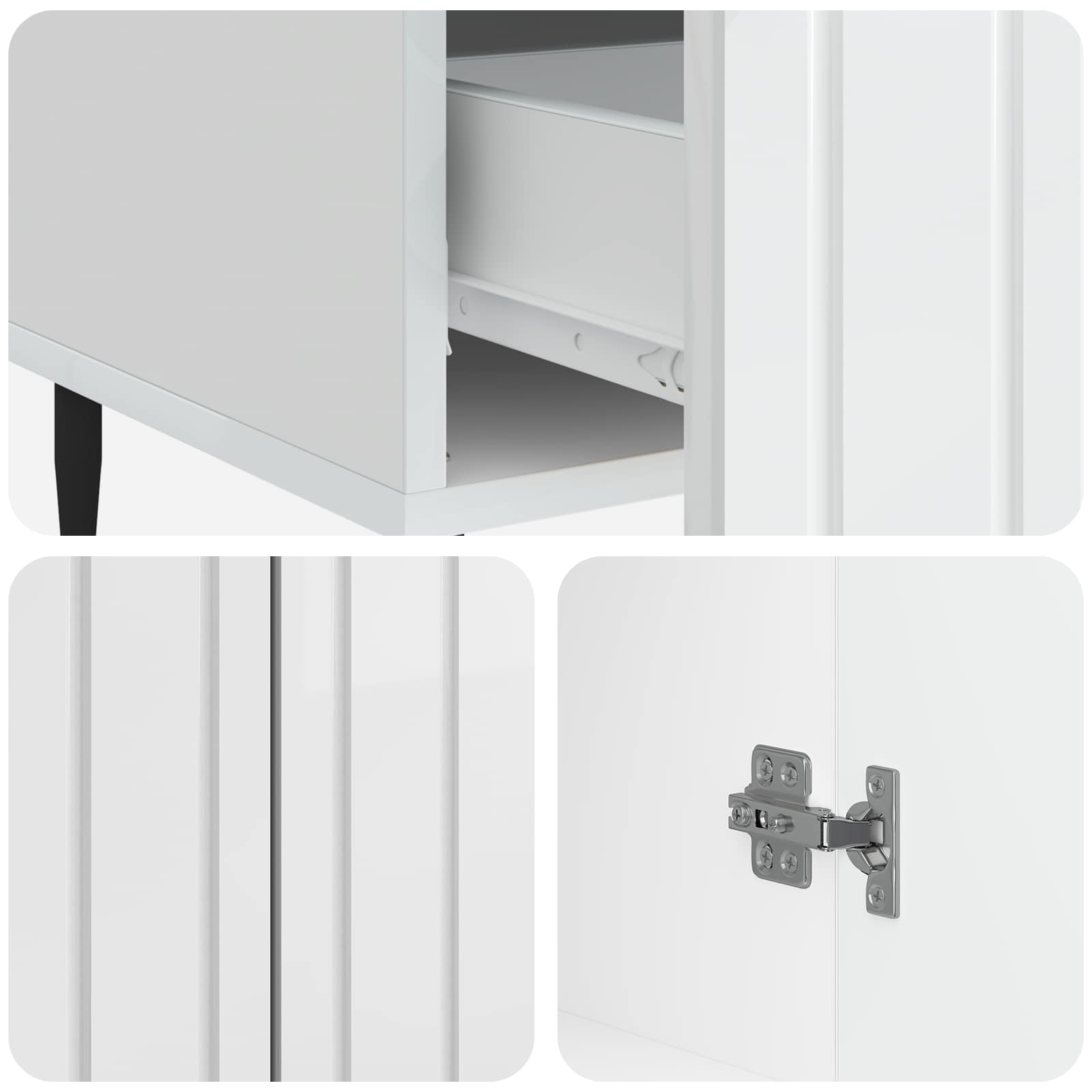 vidaXL Bufet Biały wysoki połysk 66 x 34,5 x 97 cm Drewno inżynieryjne