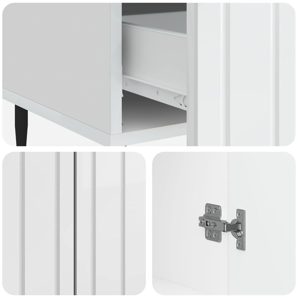 vidaXL Bufet Biały wysoki połysk 66 x 34,5 x 97 cm Drewno inżynieryjne