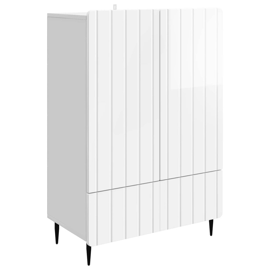 vidaXL Bufet Biały wysoki połysk 66 x 34,5 x 97 cm Drewno inżynieryjne