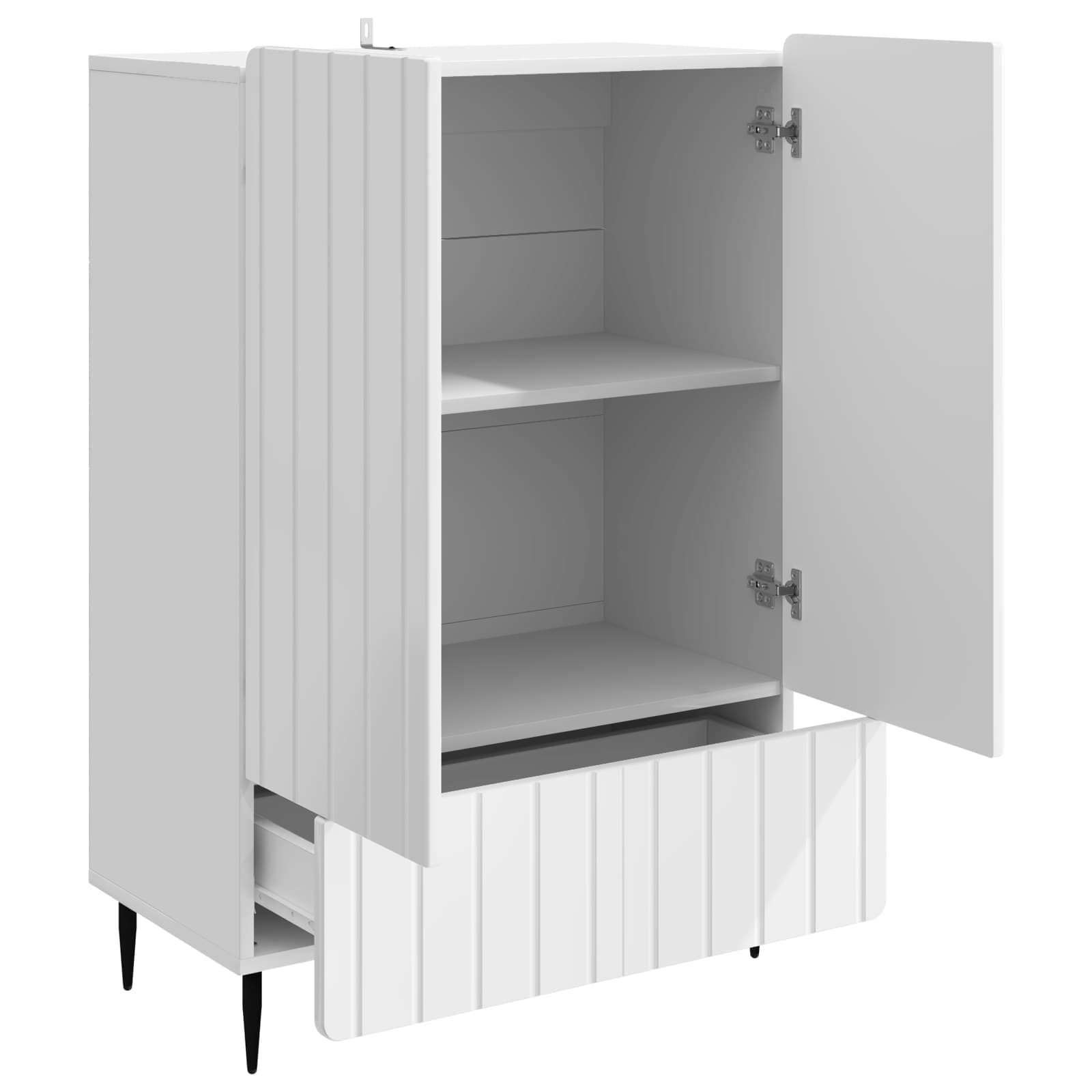 vidaXL Bufet Biały wysoki połysk 66 x 34,5 x 97 cm Drewno inżynieryjne