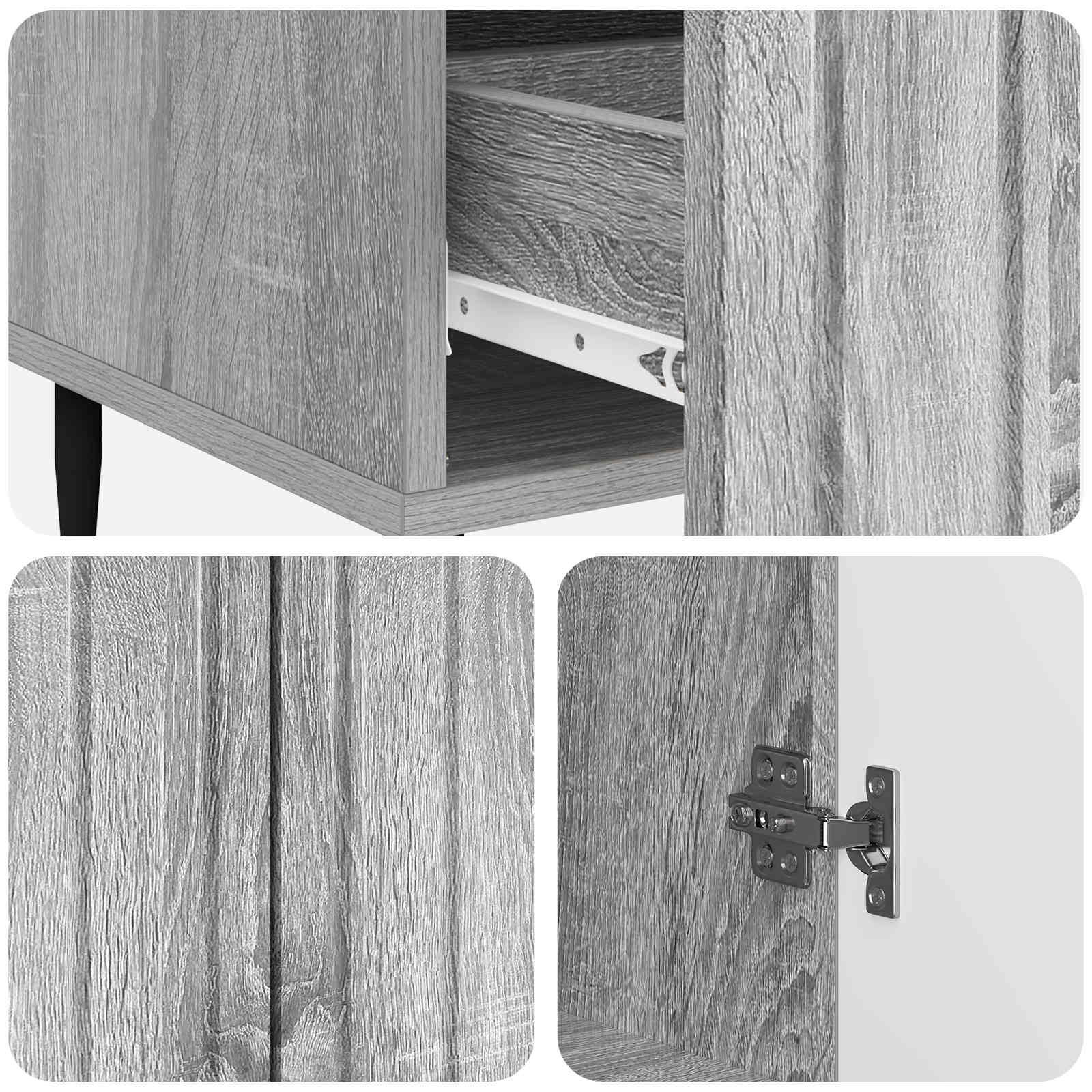 vidaXL Bufet Szary Sonoma 66 x 34,5 x 97 cm Drewno inżynieryjne