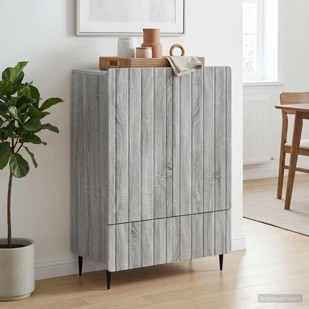 vidaXL Bufet Szary Sonoma 66 x 34,5 x 97 cm Drewno inżynieryjne