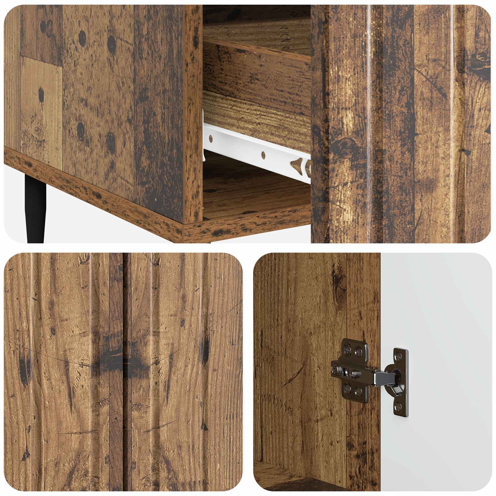vidaXL Bufet Stare drewno 66 x 34,5 x 97 cm Drewno inżynieryjne