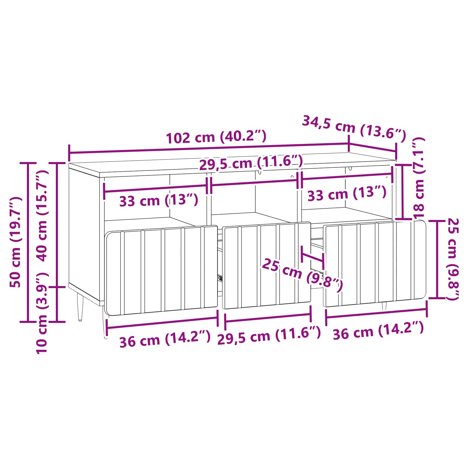 vidaXL Szafka pod telewizor z szufladą dąb Sonoma 102 x 34,5 x 50 cm
