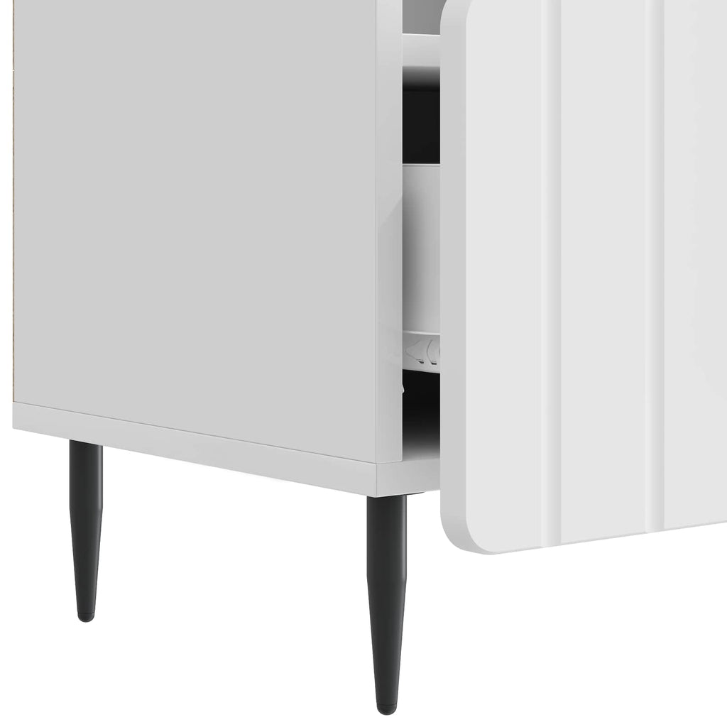 vidaXL Szafka pod telewizor Biały wysoki połysk 102 x 34,5 x 50 cm