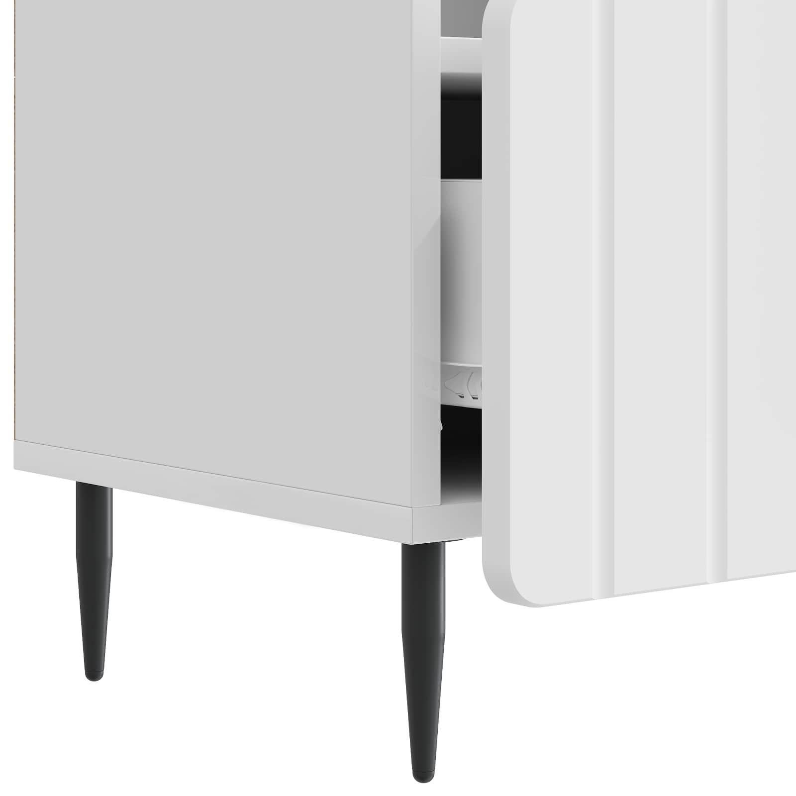 vidaXL Szafka pod telewizor Biały wysoki połysk 102 x 34,5 x 50 cm