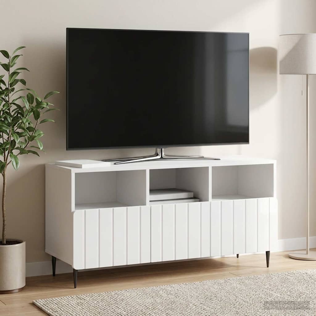 vidaXL Szafka pod telewizor Biały wysoki połysk 102 x 34,5 x 50 cm