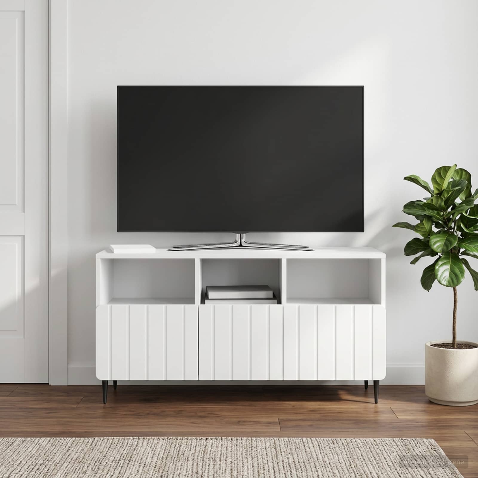vidaXL Szafka pod telewizor Biały wysoki połysk 102 x 34,5 x 50 cm