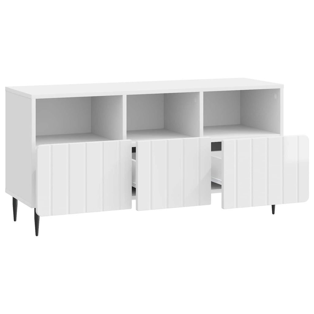 vidaXL Szafka pod telewizor Biały wysoki połysk 102 x 34,5 x 50 cm