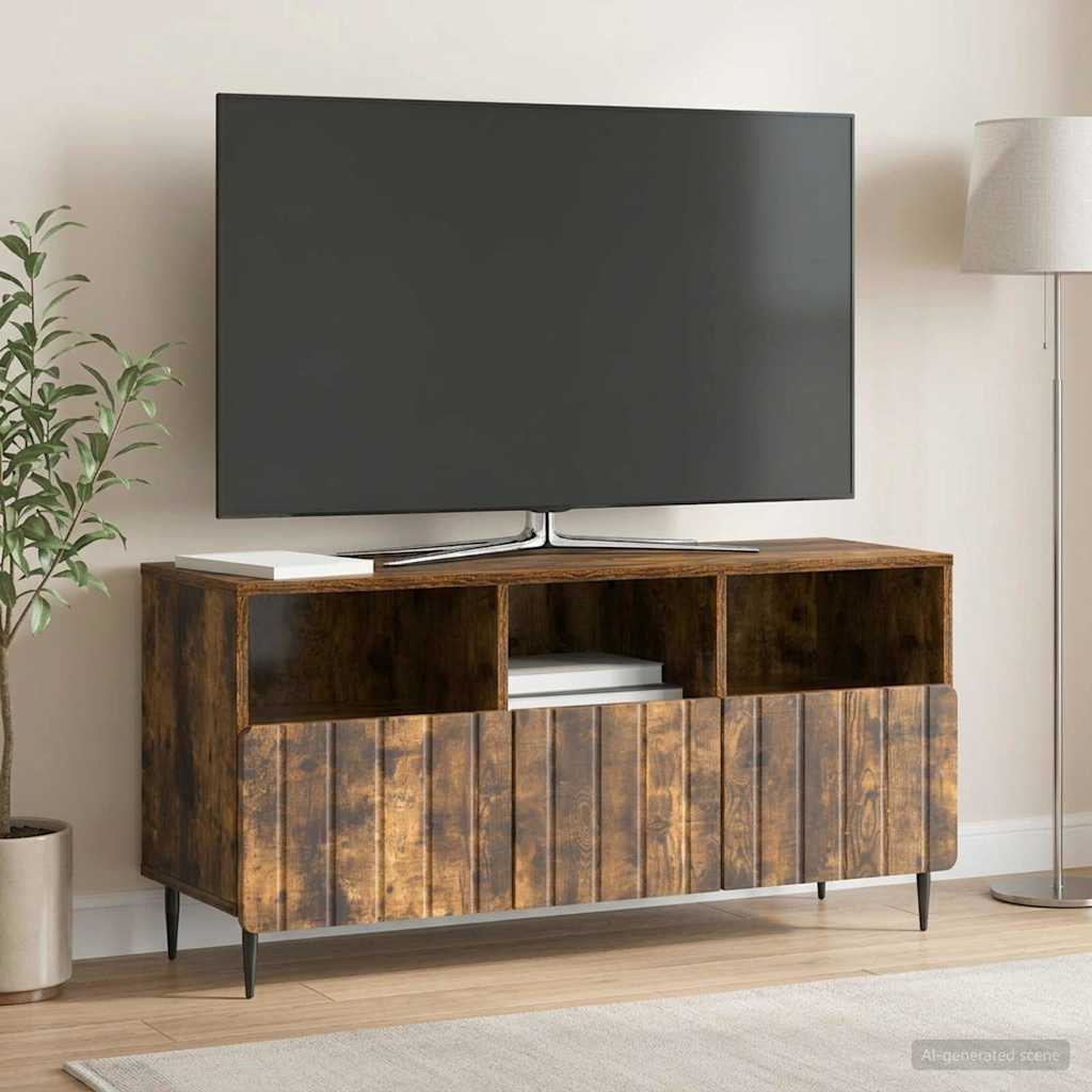 vidaXL Szafka pod telewizor z szufladą Dąb wędzony 102 x 34,5 x 50 cm