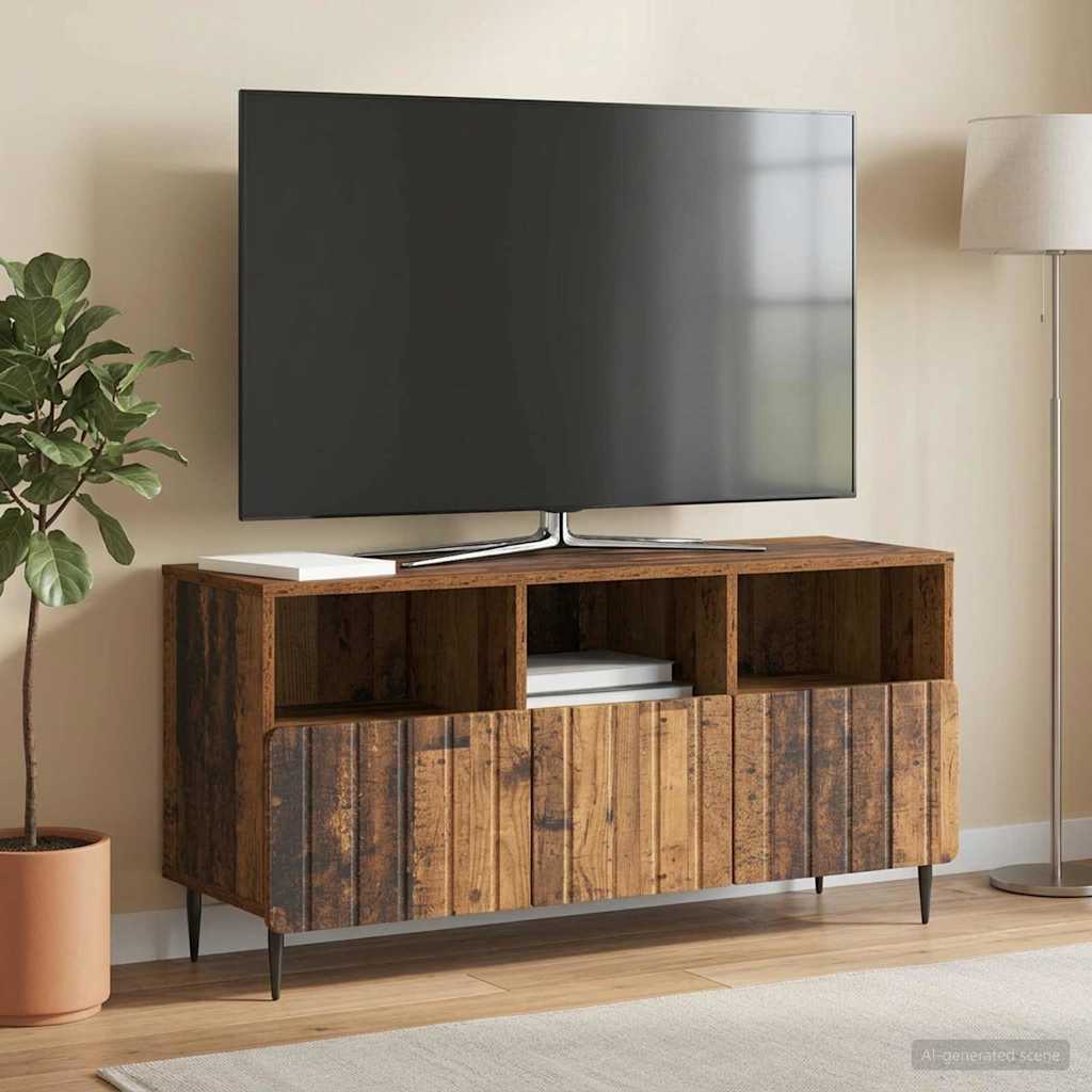 vidaXL Szafka pod telewizor z szufladą Stare drewno 102 x 34,5 x 50 cm