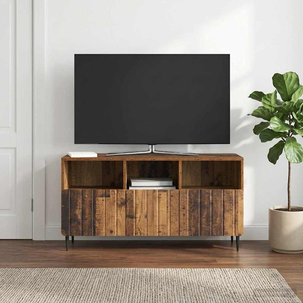 vidaXL Szafka pod telewizor z szufladą Stare drewno 102 x 34,5 x 50 cm