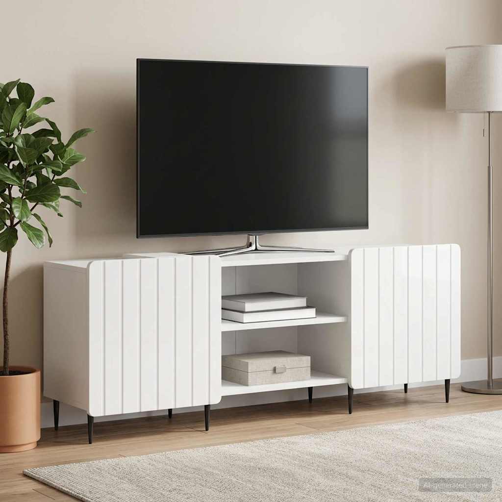vidaXL Szafka pod telewizor Biały wysoki połysk 150 x 31 x 52 cm