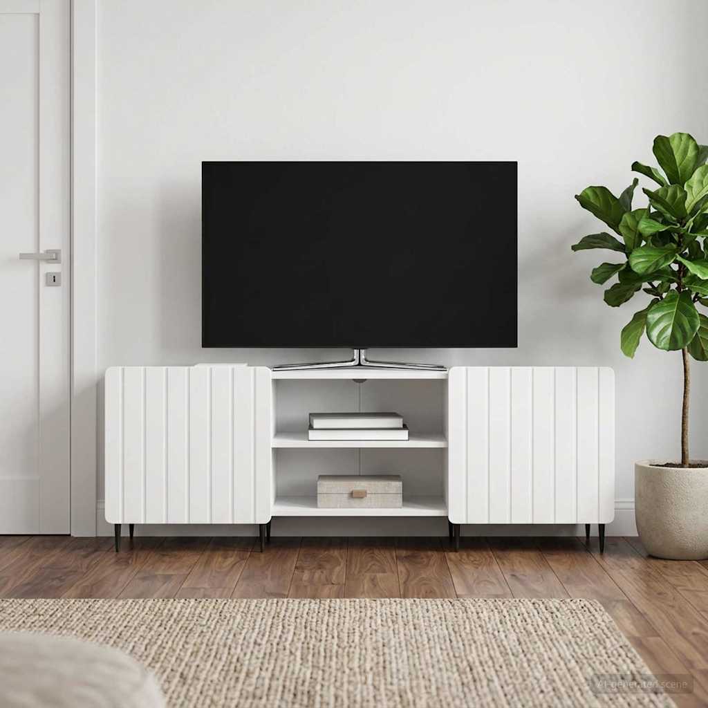 vidaXL Szafka pod telewizor Biały wysoki połysk 150 x 31 x 52 cm