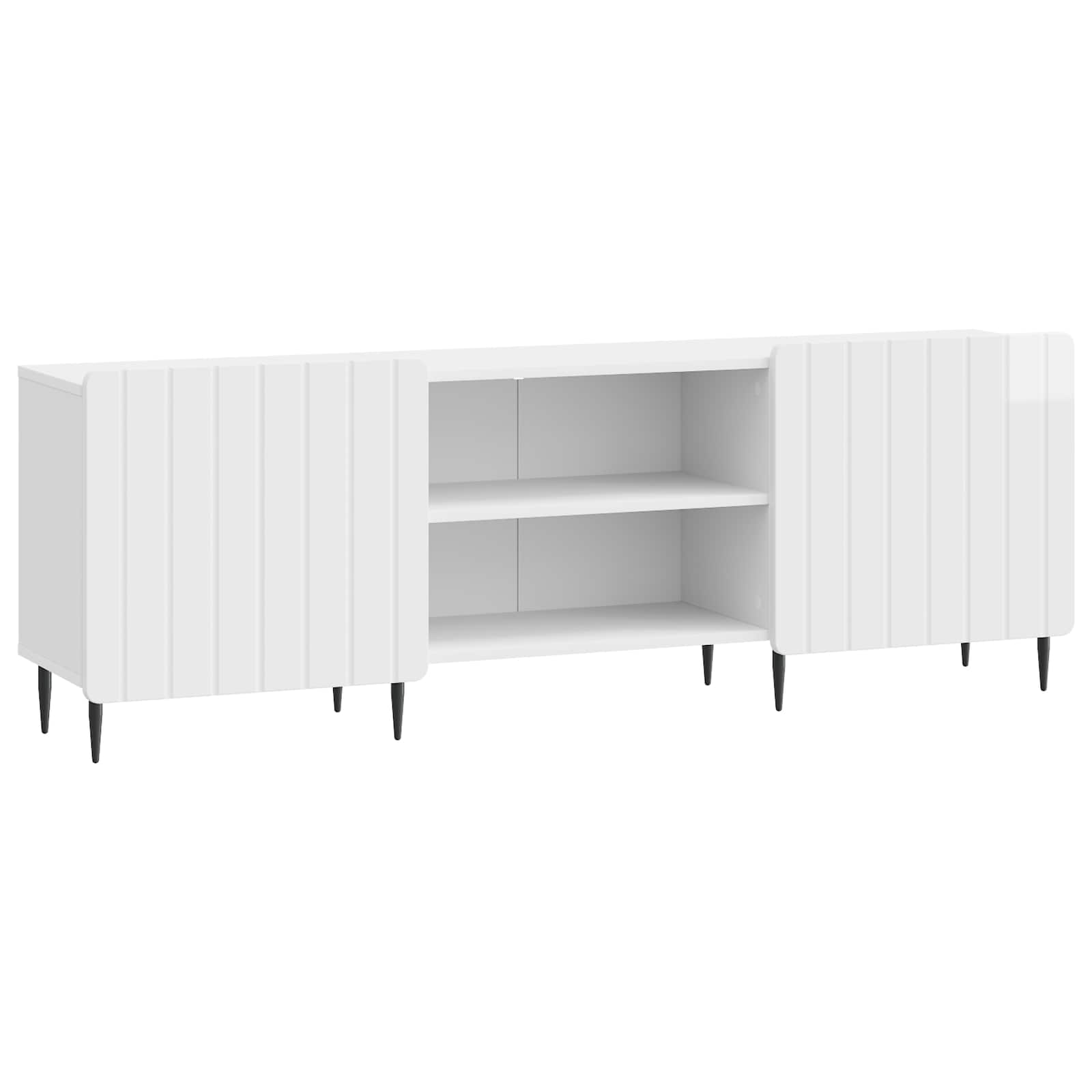 vidaXL Szafka pod telewizor Biały wysoki połysk 150 x 31 x 52 cm