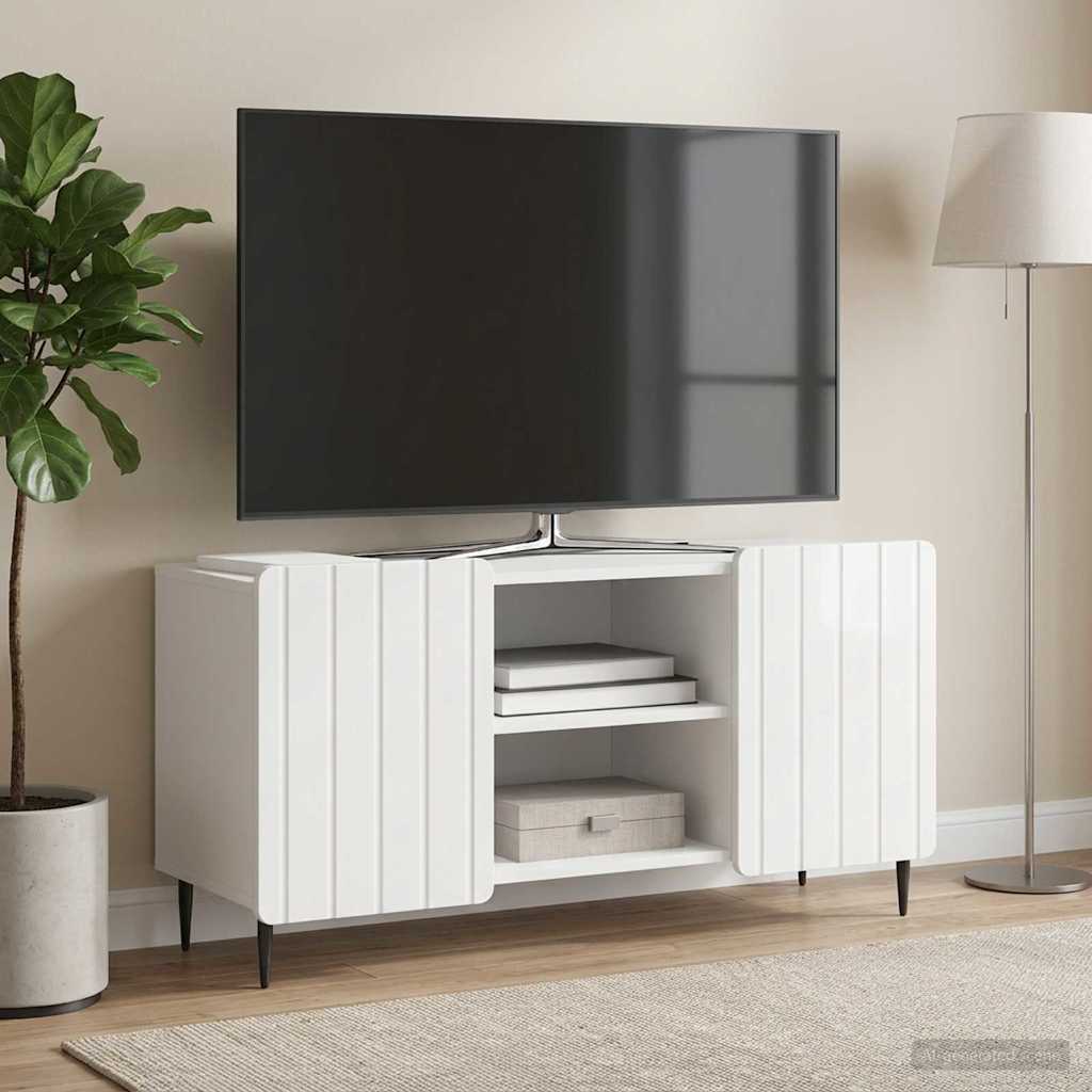 vidaXL Szafka pod telewizor Biały wysoki połysk 102 x 34,5 x 52 cm