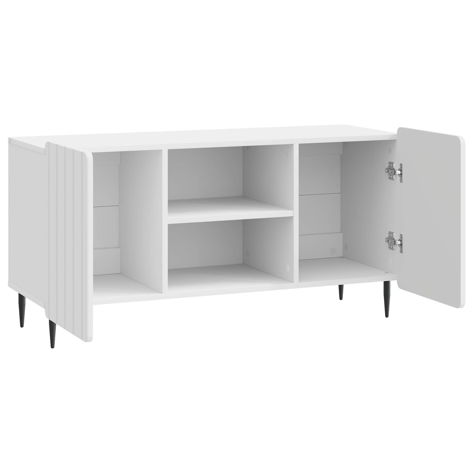 vidaXL Szafka pod telewizor Biały wysoki połysk 102 x 34,5 x 52 cm