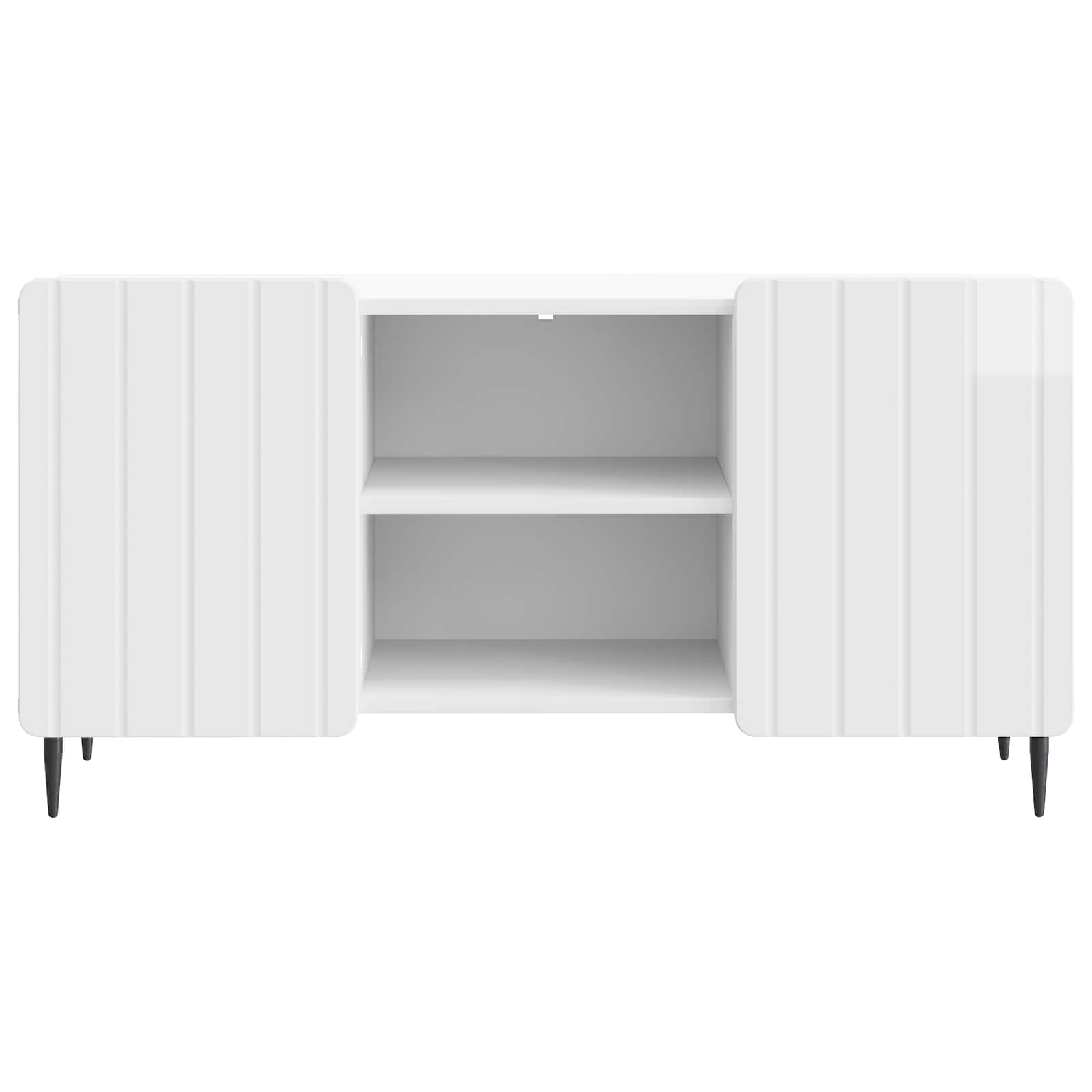 vidaXL Szafka pod telewizor Biały wysoki połysk 102 x 34,5 x 52 cm