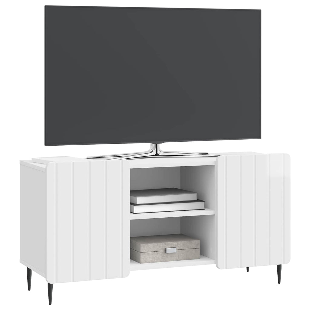 vidaXL Szafka pod telewizor Biały wysoki połysk 102 x 34,5 x 52 cm
