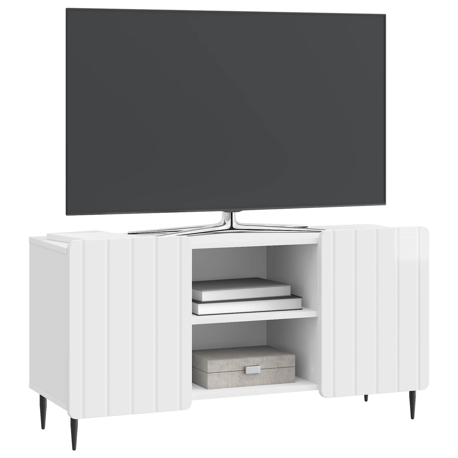 vidaXL Szafka pod telewizor Biały wysoki połysk 102 x 34,5 x 52 cm