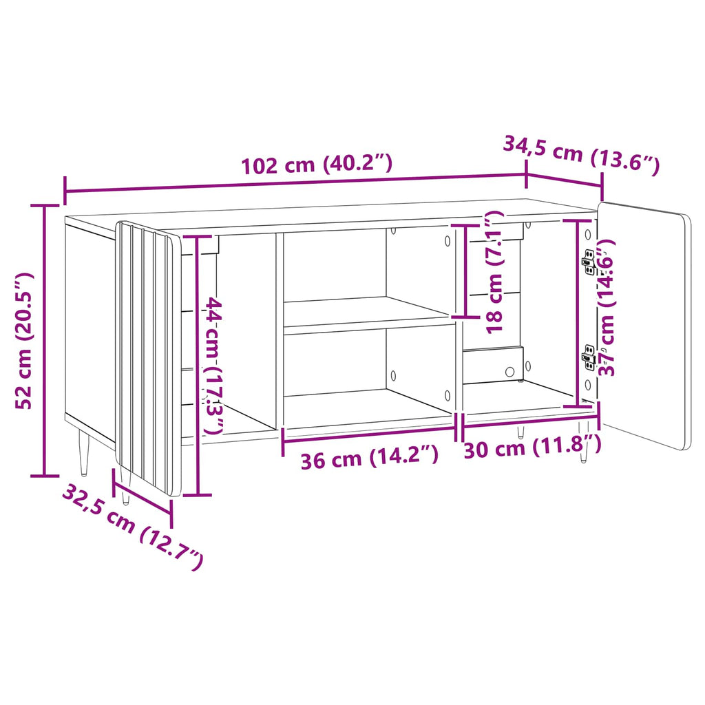 vidaXL Szafka pod telewizor Szary Sonoma 102 x 34,5 x 52 cm