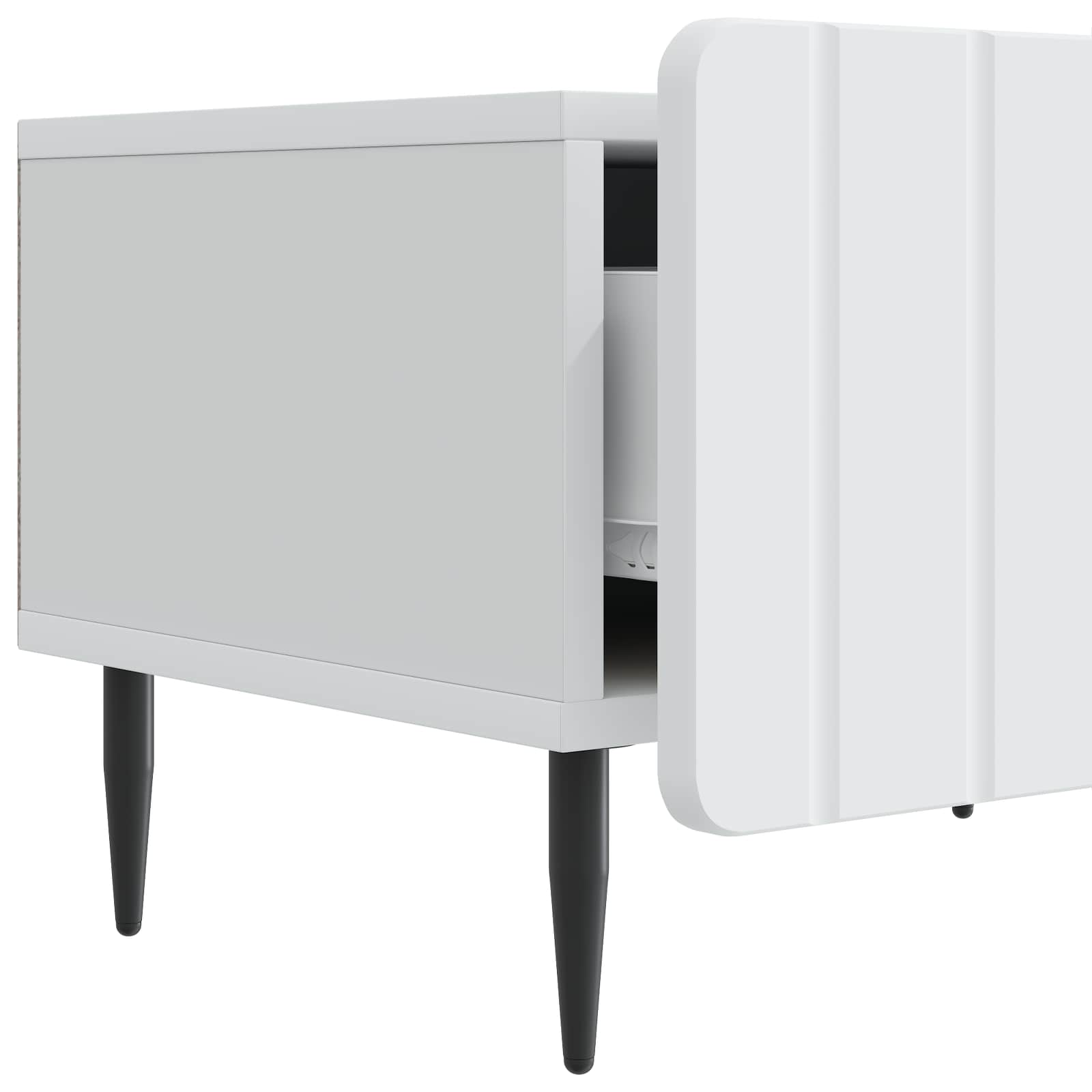 vidaXL Szafka pod telewizor z szufladą Biały 147 x 34,5 x 32 cm