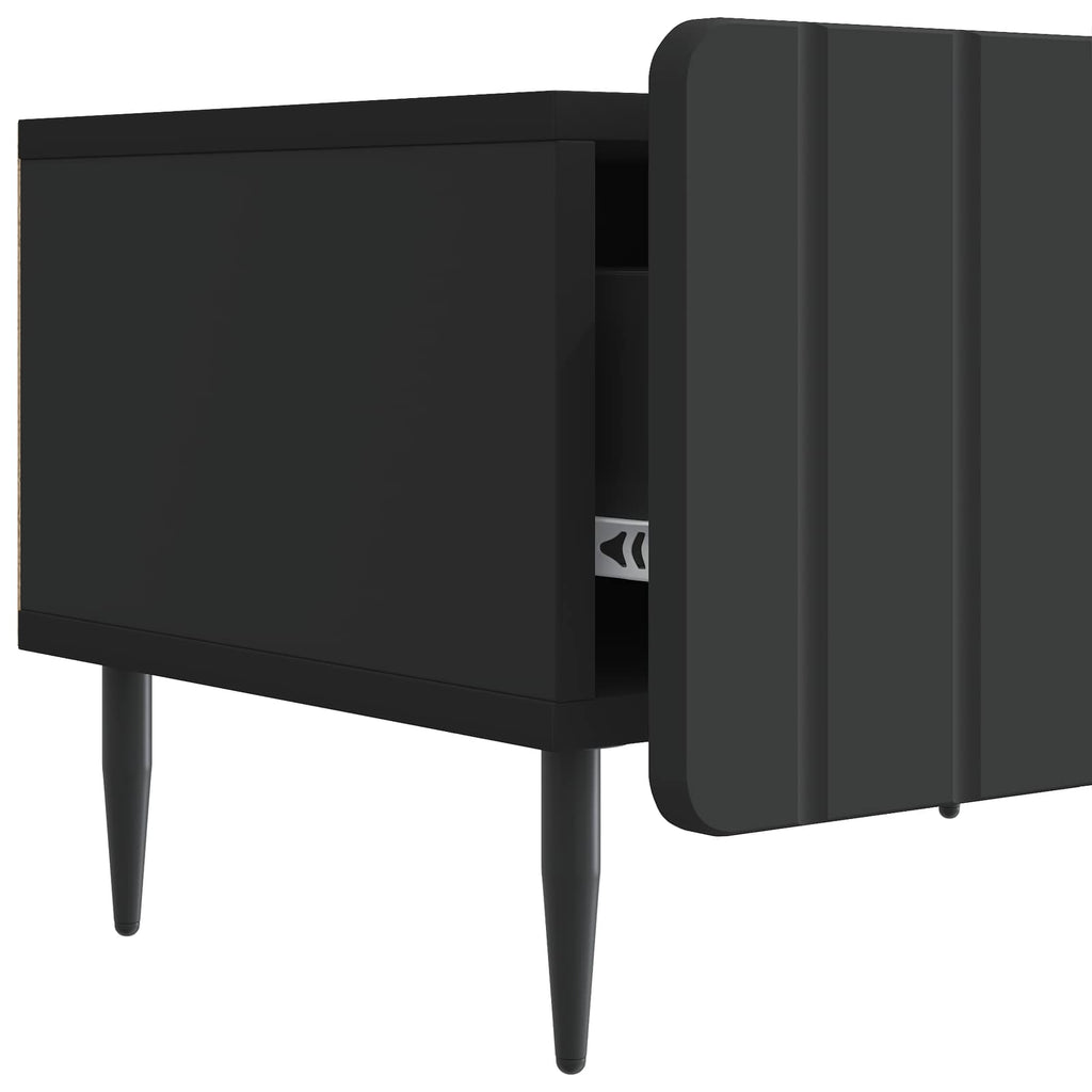 vidaXL Szafka pod telewizor z szufladą Czarny 147 x 34,5 x 32 cm