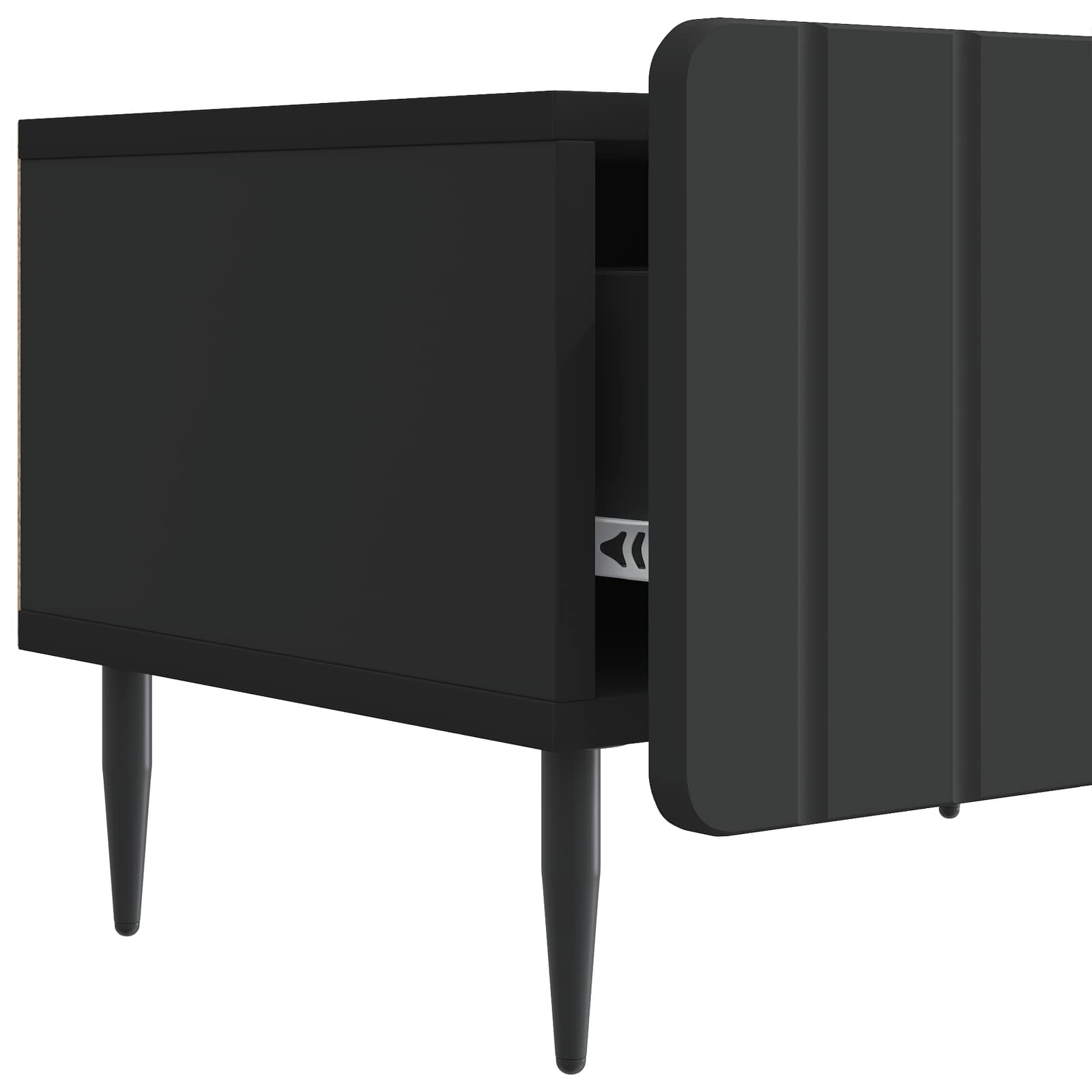 vidaXL Szafka pod telewizor z szufladą Czarny 147 x 34,5 x 32 cm