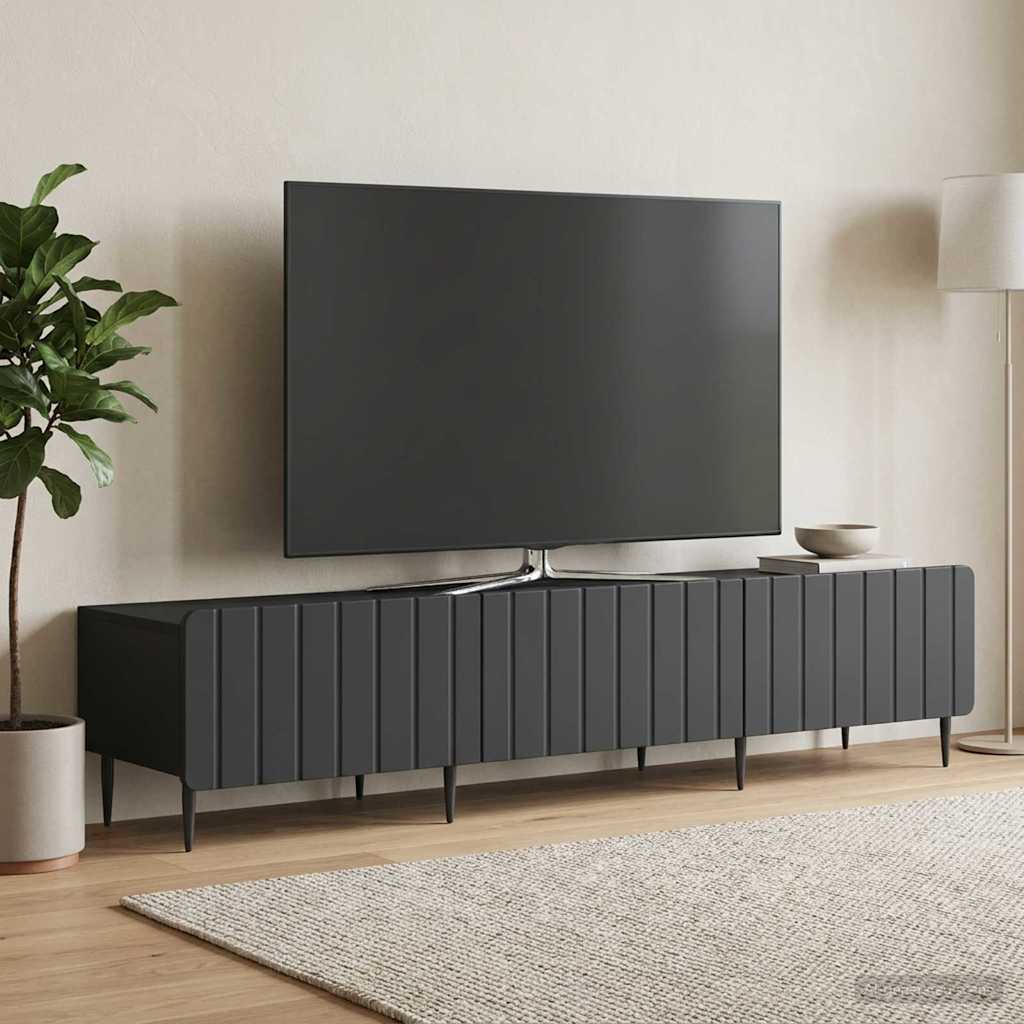 vidaXL Szafka pod telewizor z szufladą Czarny 147 x 34,5 x 32 cm