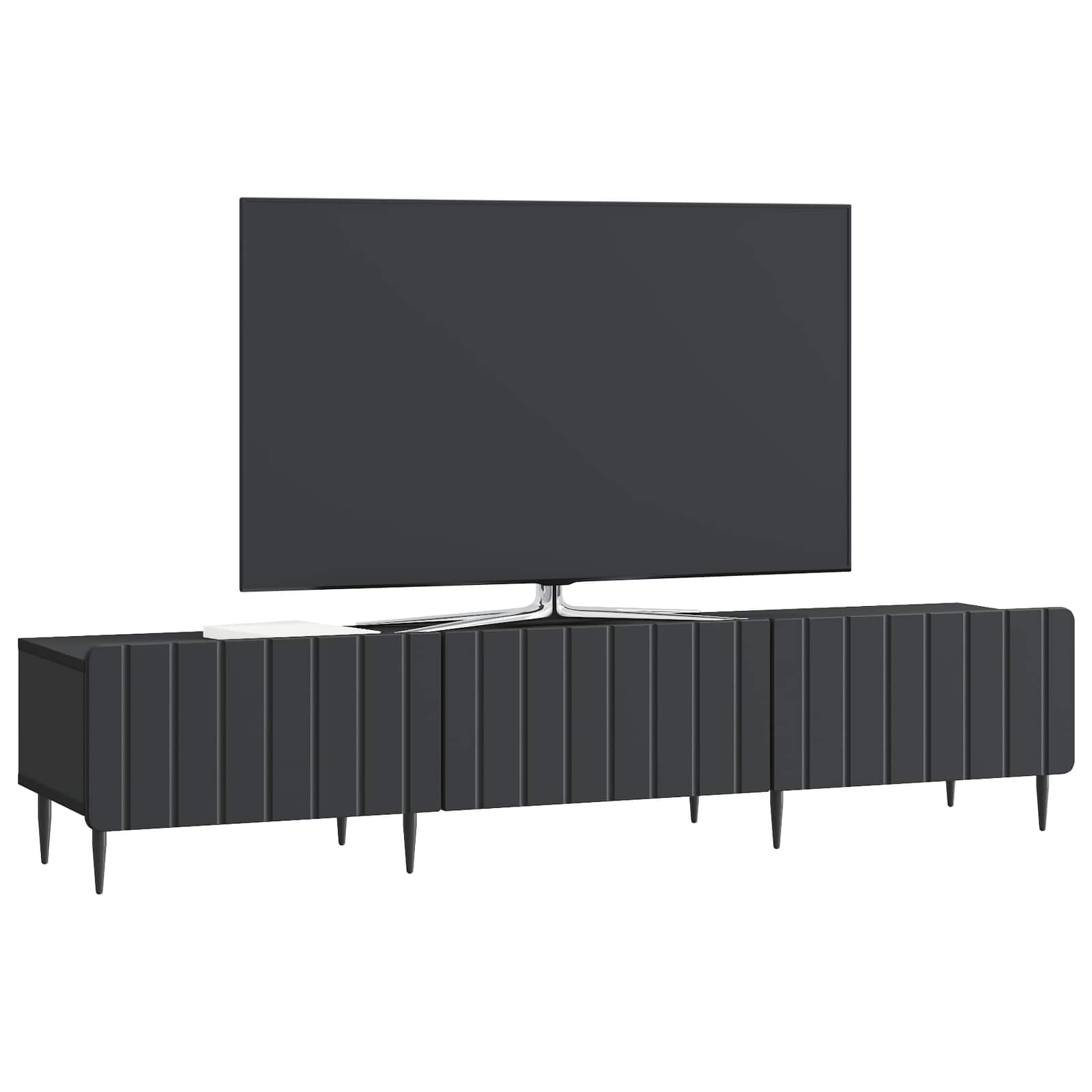 vidaXL Szafka pod telewizor z szufladą Czarny 147 x 34,5 x 32 cm