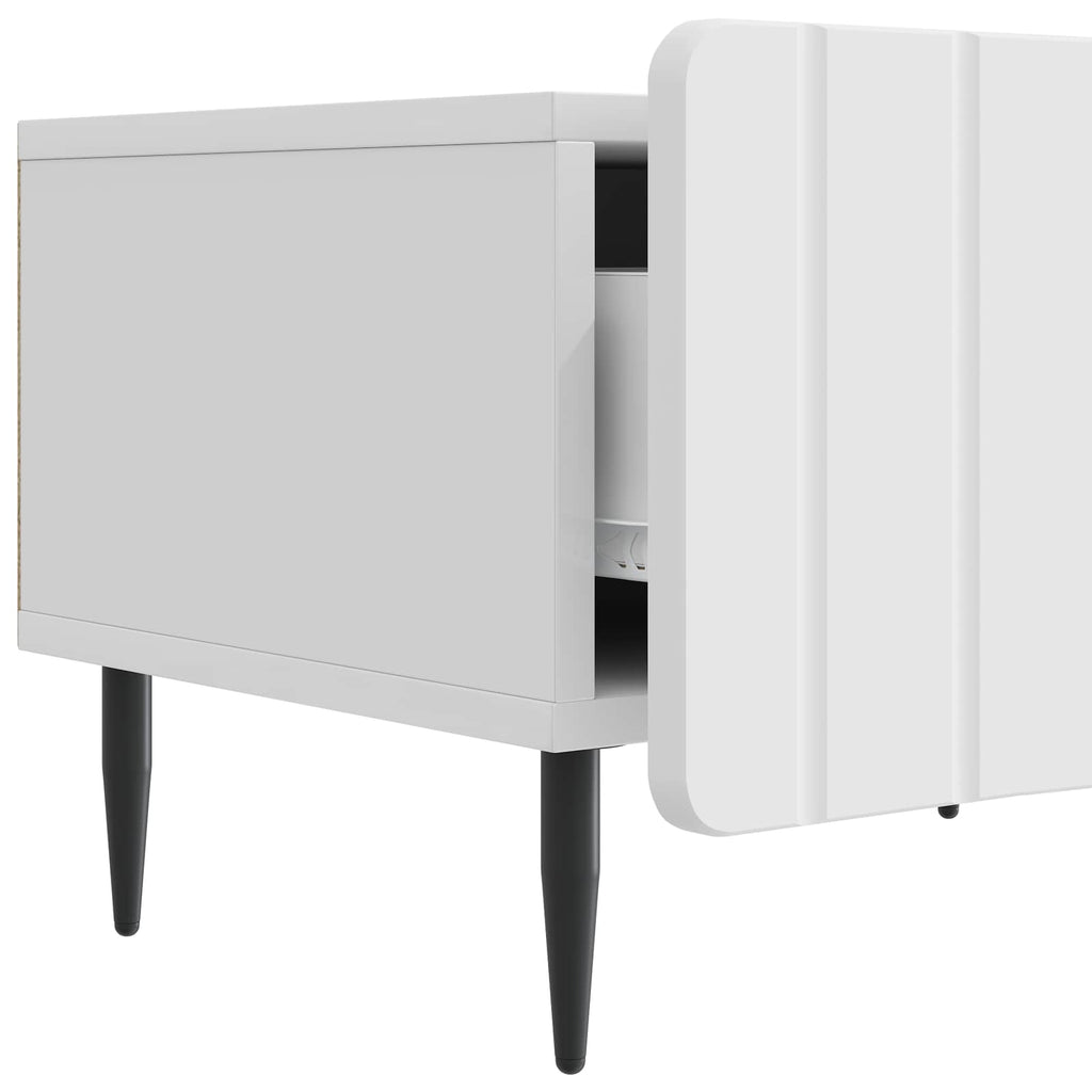 vidaXL Szafka pod telewizor Biały wysoki połysk 147 x 34,5 x 32 cm