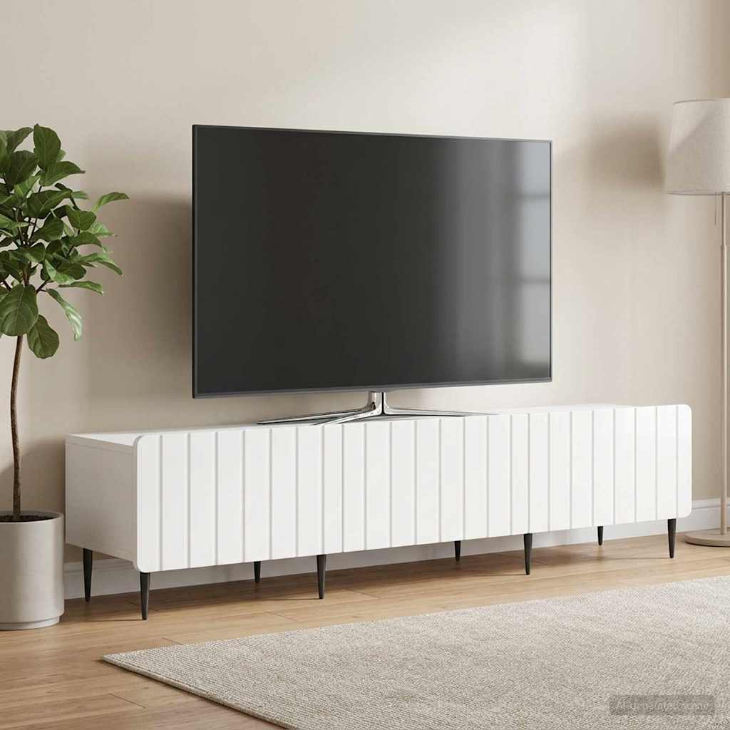 vidaXL Szafka pod telewizor Biały wysoki połysk 147 x 34,5 x 32 cm
