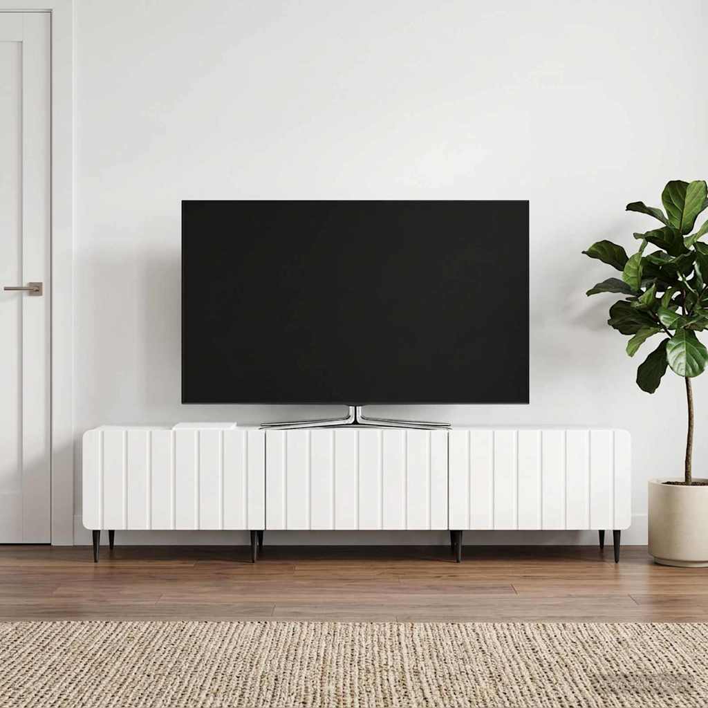 vidaXL Szafka pod telewizor Biały wysoki połysk 147 x 34,5 x 32 cm