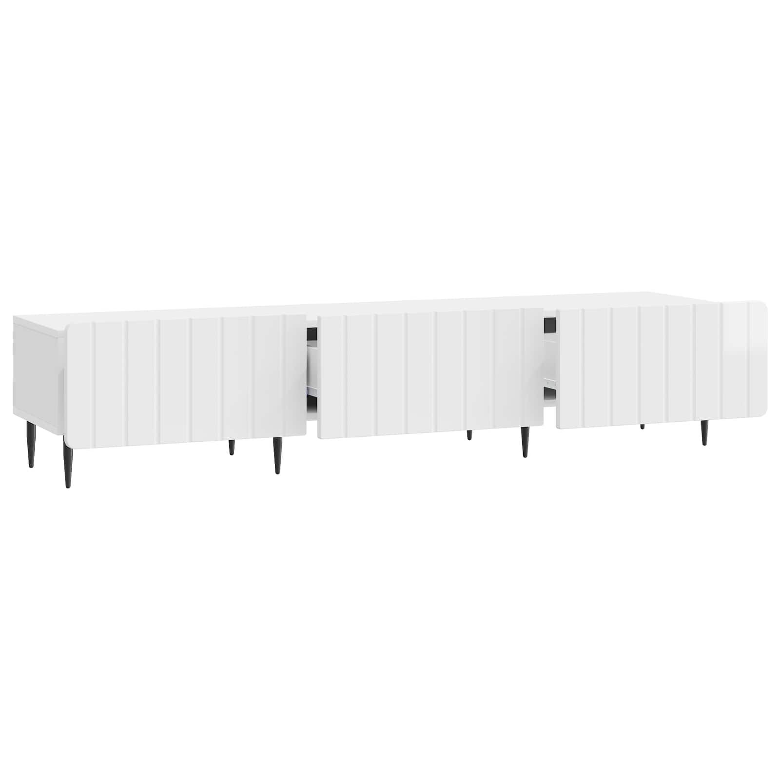 vidaXL Szafka pod telewizor Biały wysoki połysk 147 x 34,5 x 32 cm