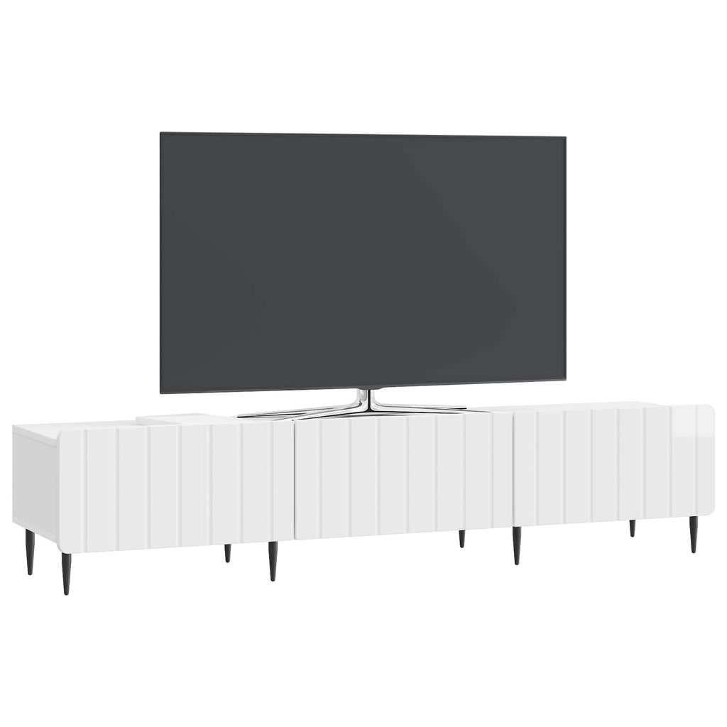 vidaXL Szafka pod telewizor Biały wysoki połysk 147 x 34,5 x 32 cm