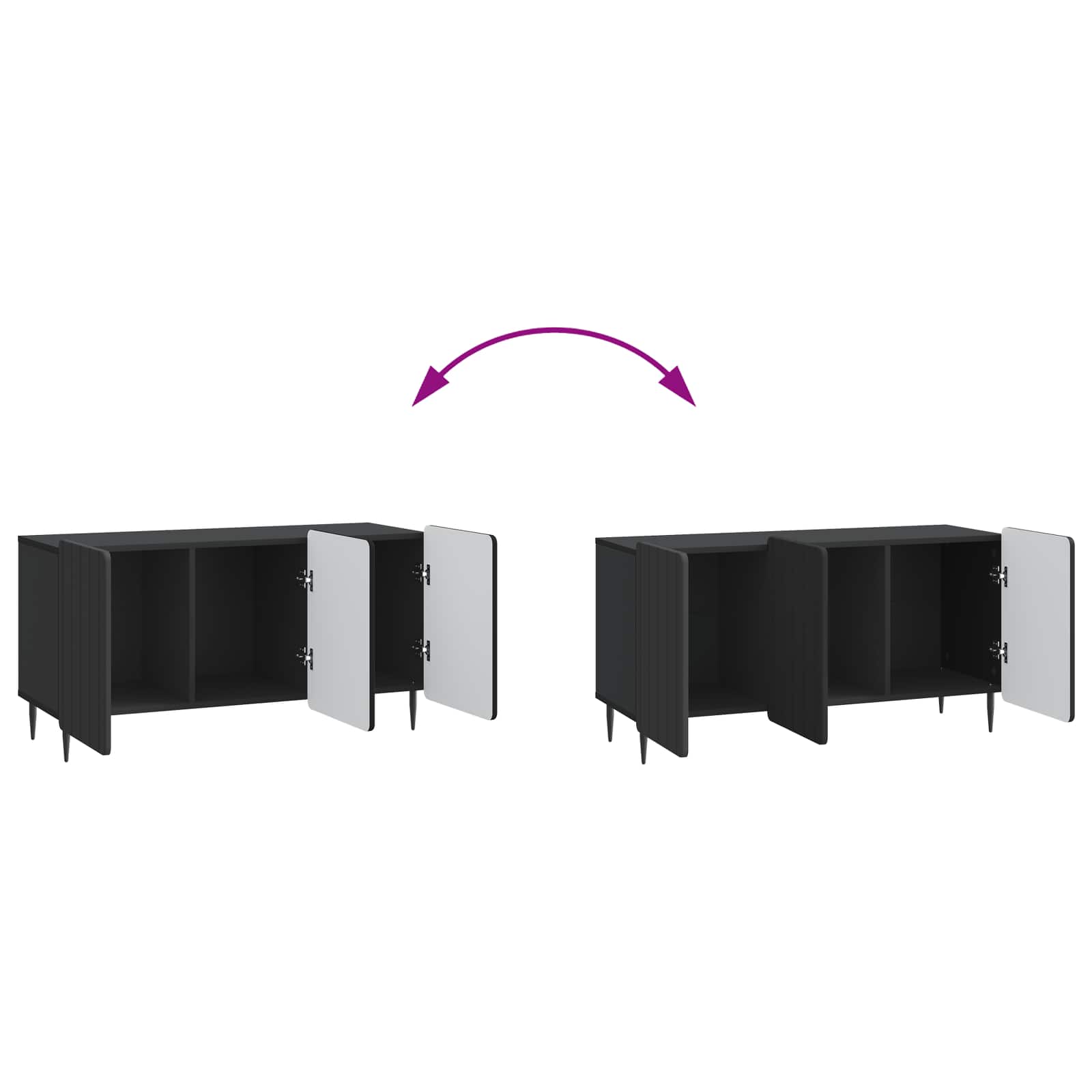 vidaXL Szafka pod telewizor Czarny 99 x 34,5 x 52 cm