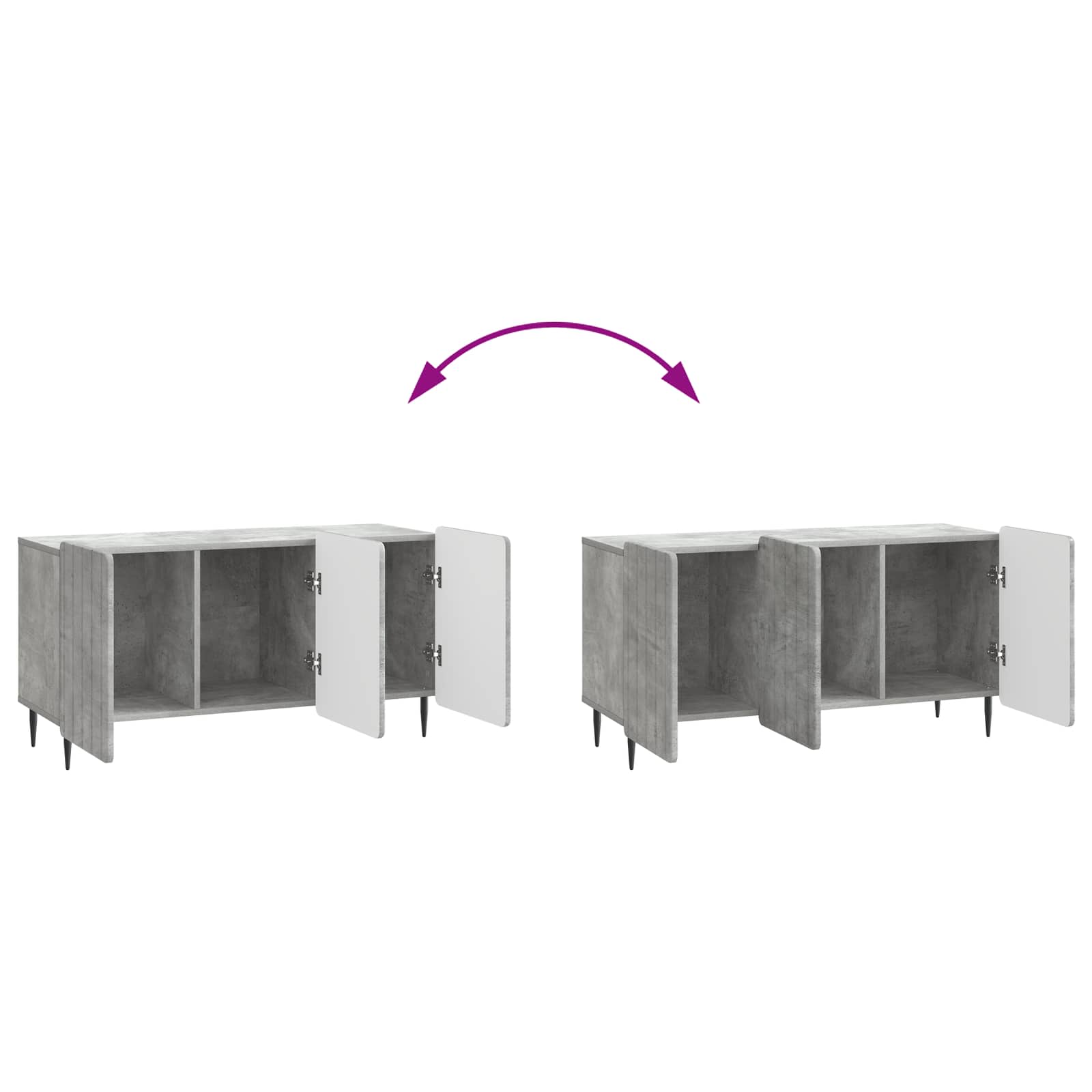 vidaXL Szafka pod telewizor Betonowy szary 99 x 34,5 x 52 cm