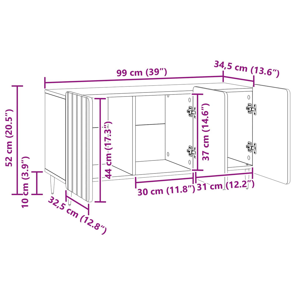 vidaXL Szafka pod telewizor Betonowy szary 99 x 34,5 x 52 cm