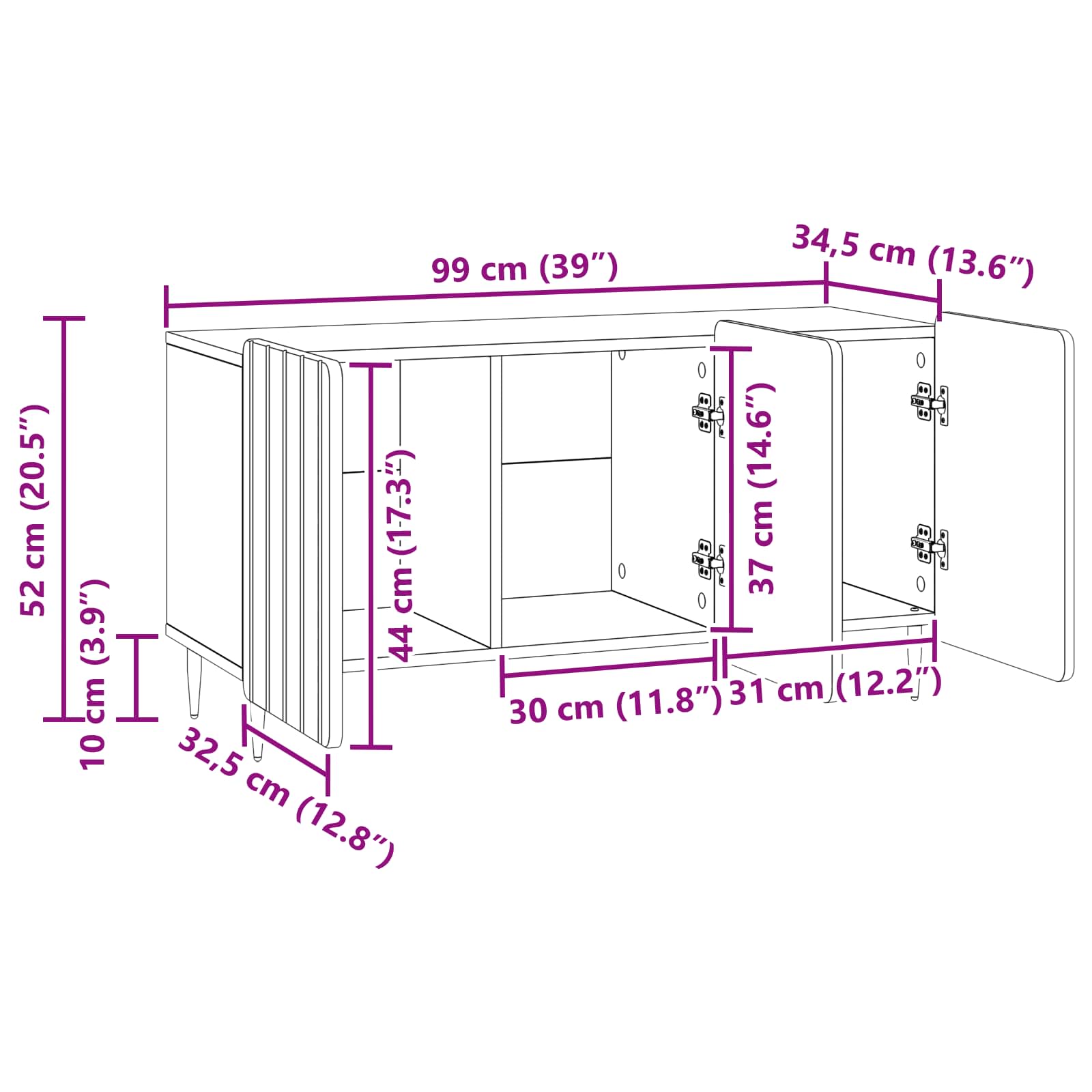 vidaXL Szafka pod telewizor Betonowy szary 99 x 34,5 x 52 cm