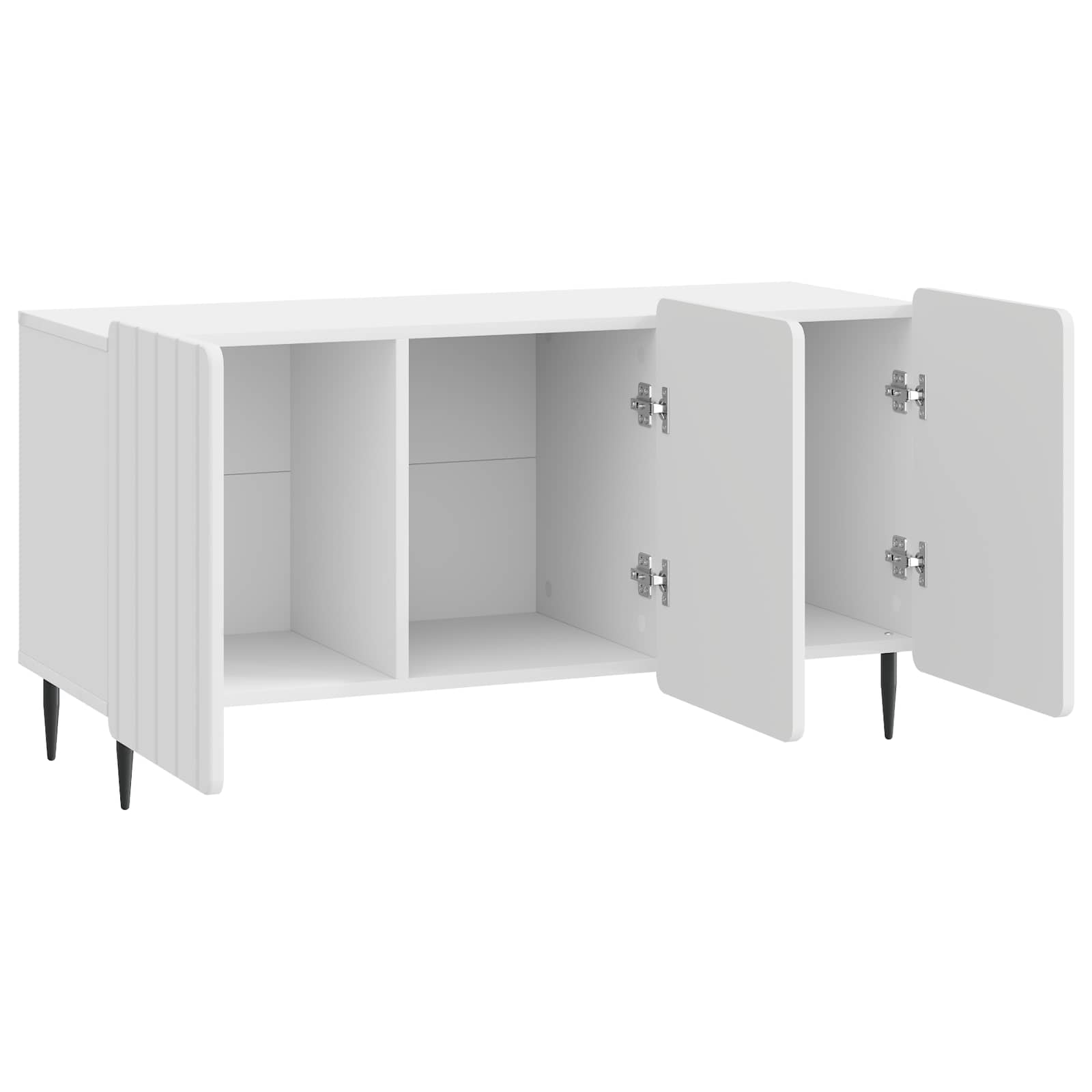 vidaXL Szafka pod telewizor Biały wysoki połysk 99 x 34,5 x 52 cm
