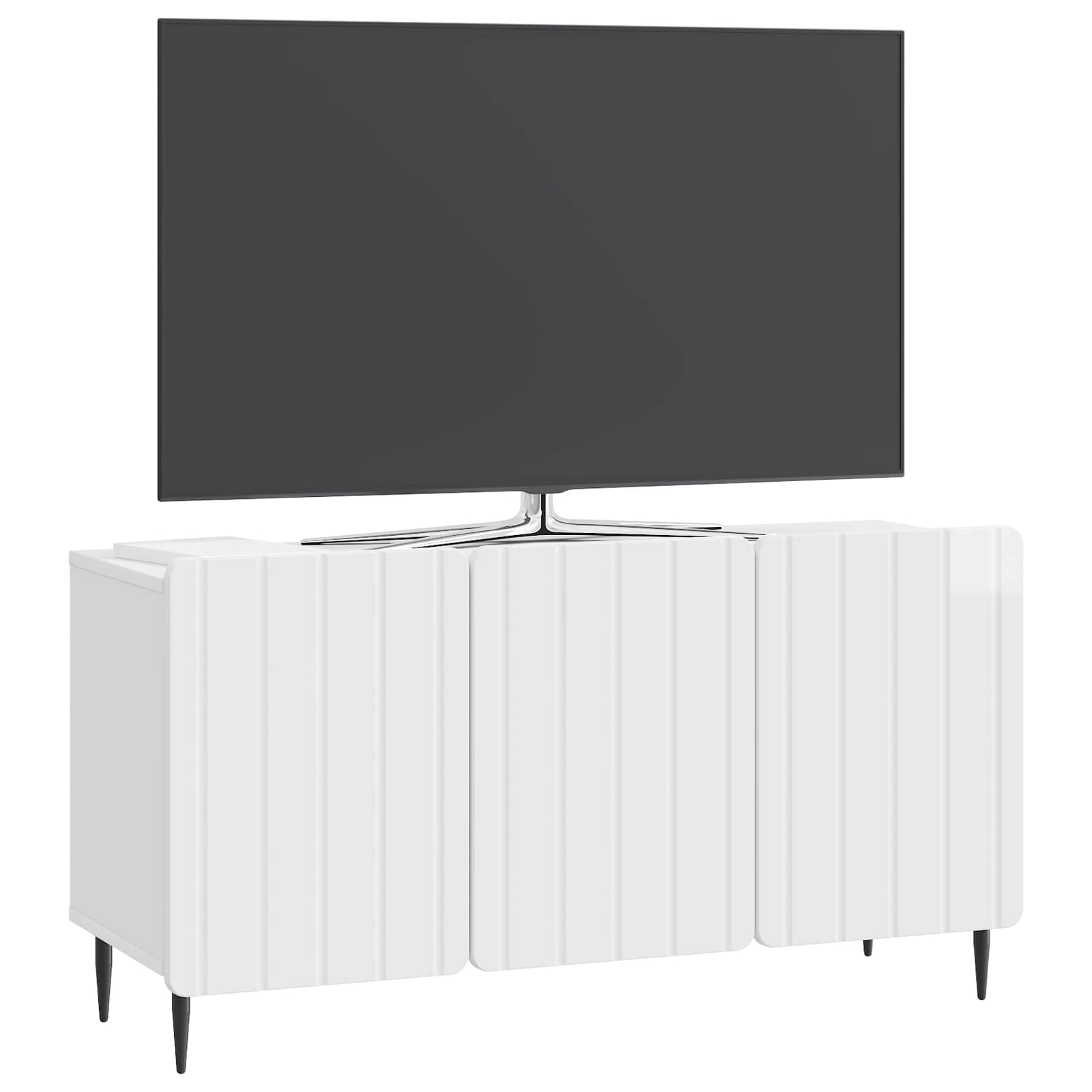 vidaXL Szafka pod telewizor Biały wysoki połysk 99 x 34,5 x 52 cm