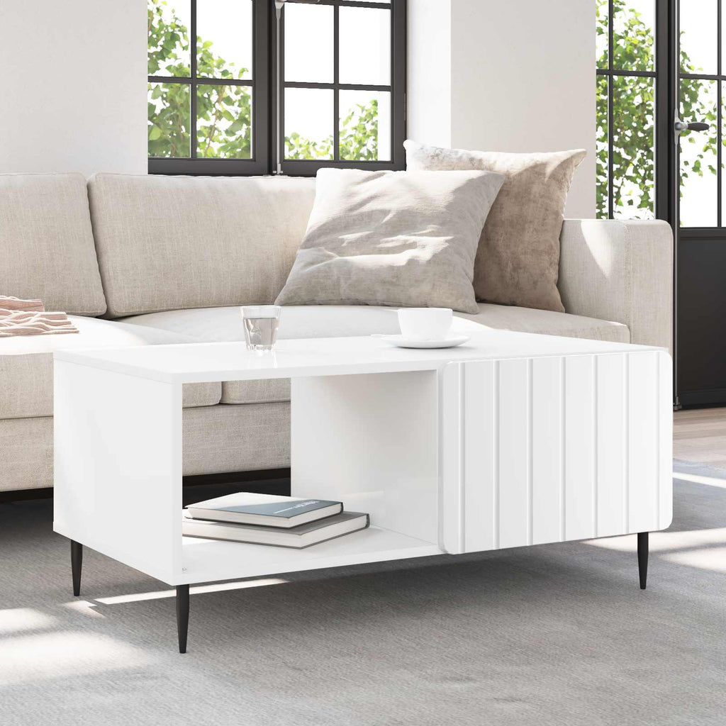 vidaXL Stolik kawowy Biały 90 x 50 x 40 cm Drewno inżynieryjne