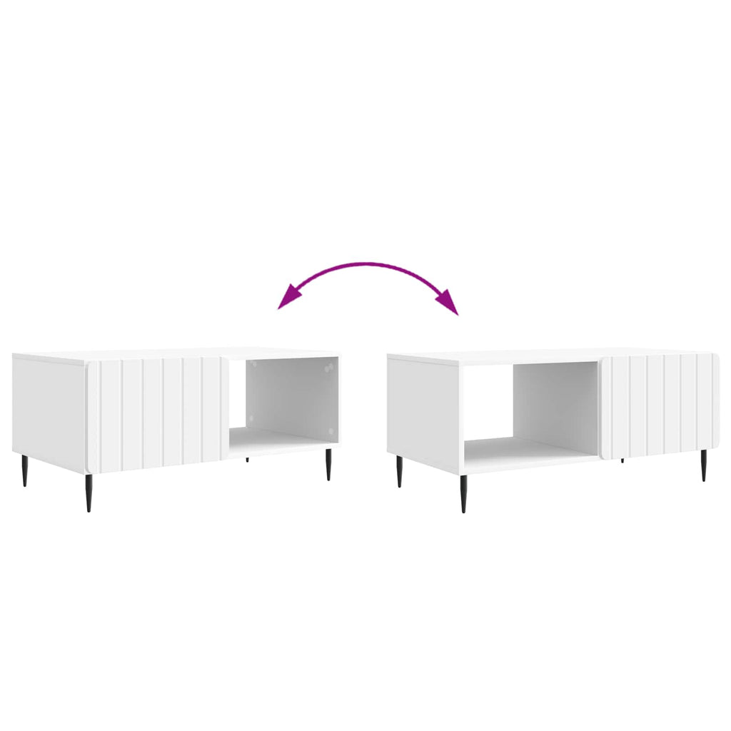 vidaXL Stolik kawowy Biały 90 x 50 x 40 cm Drewno inżynieryjne