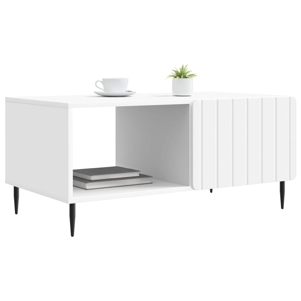 vidaXL Stolik kawowy Biały 90 x 50 x 40 cm Drewno inżynieryjne