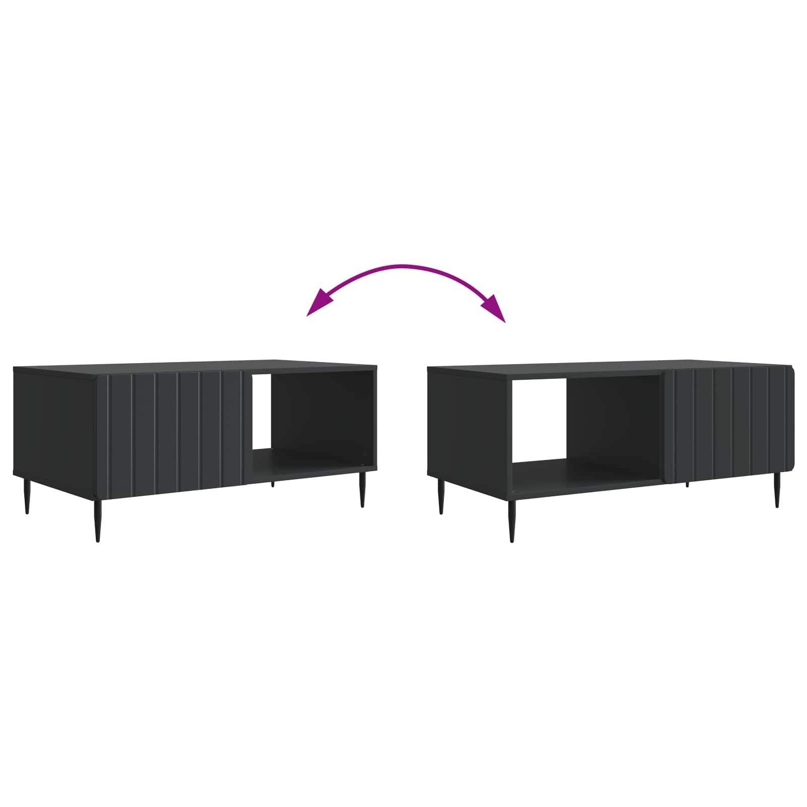 vidaXL Stolik kawowy Czarny 90 x 50 x 40 cm Drewno inżynieryjne