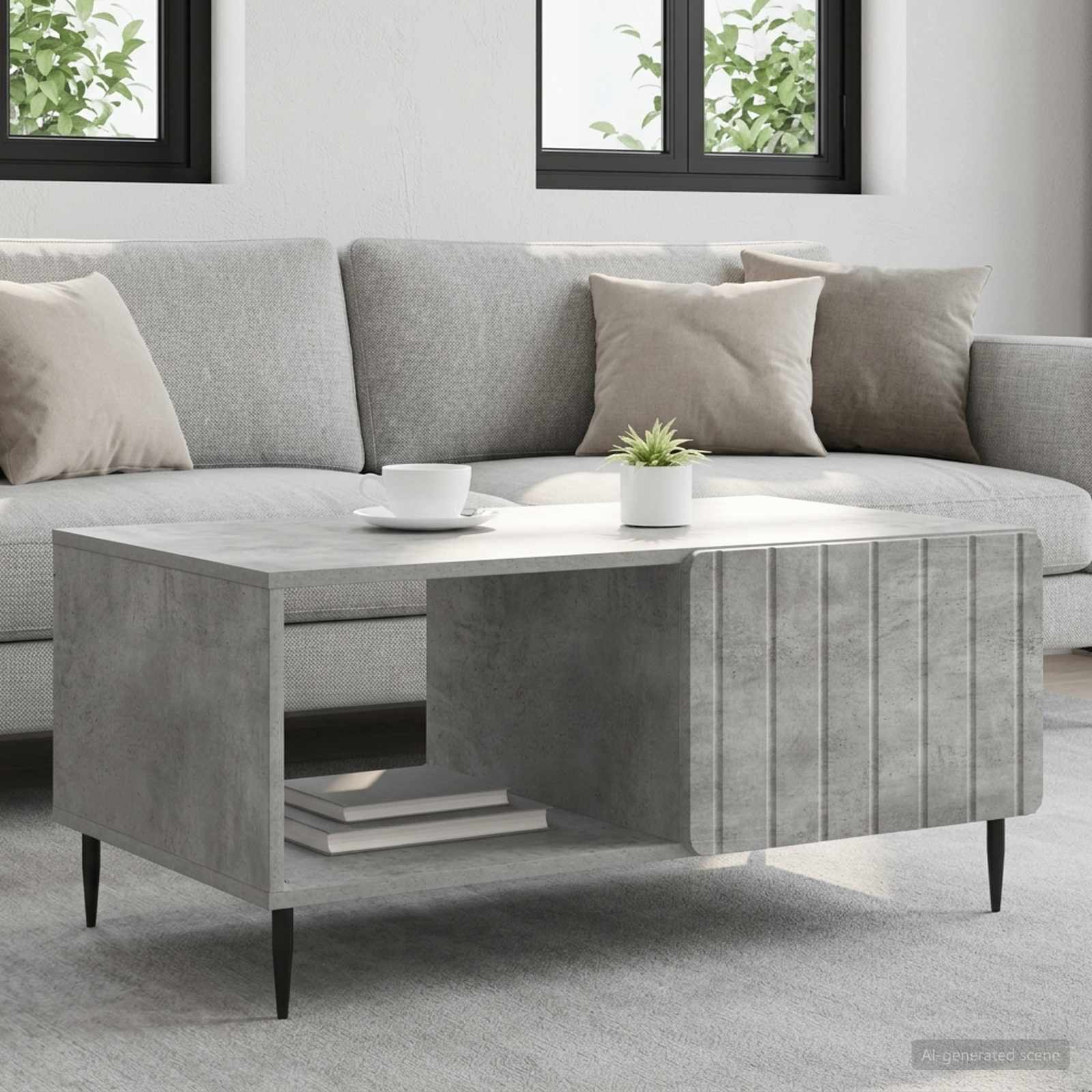 vidaXL Stolik kawowy Betonowy szary 90 x 50 x 40 cm