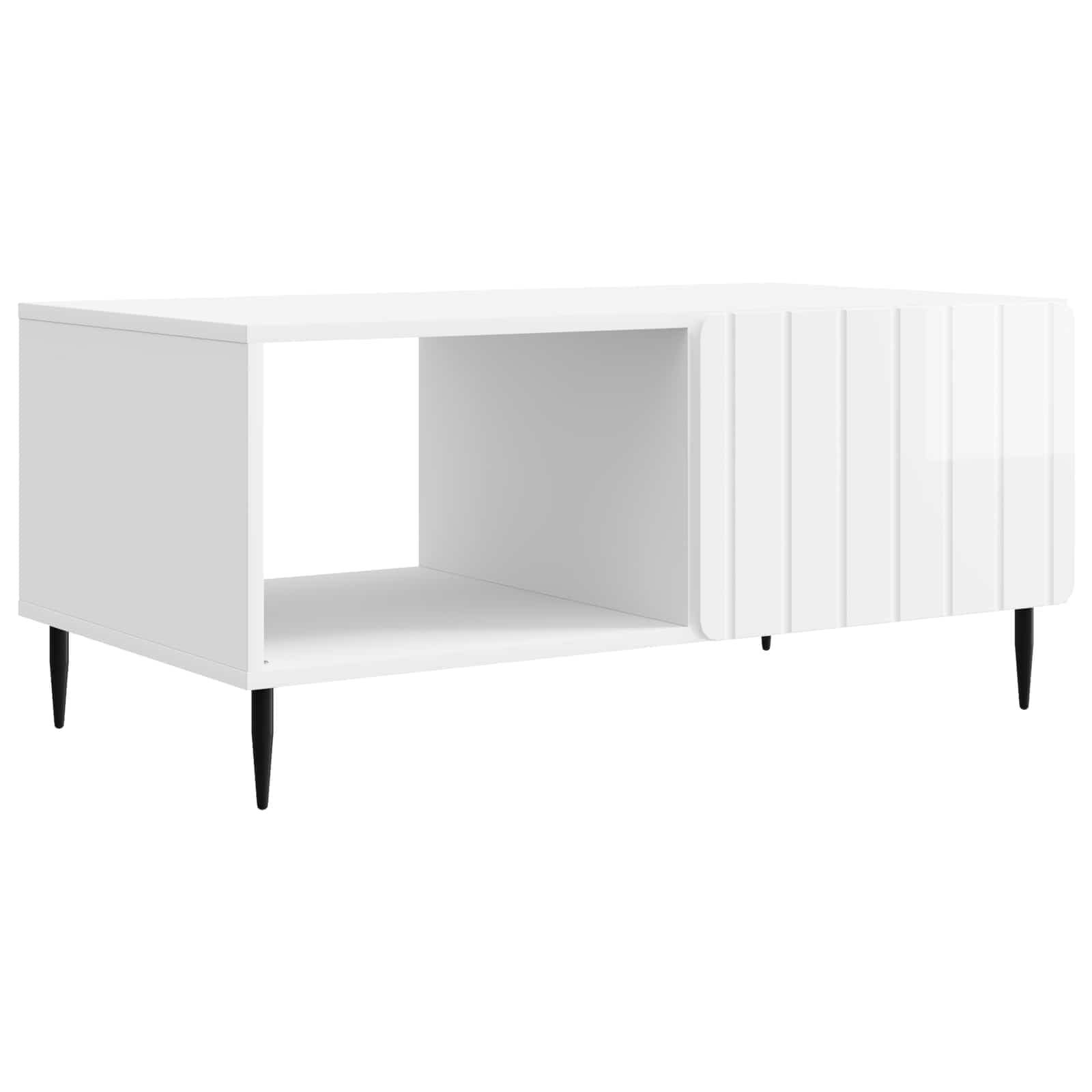 vidaXL Stolik kawowy Biały wysoki połysk 90 x 50 x 40 cm