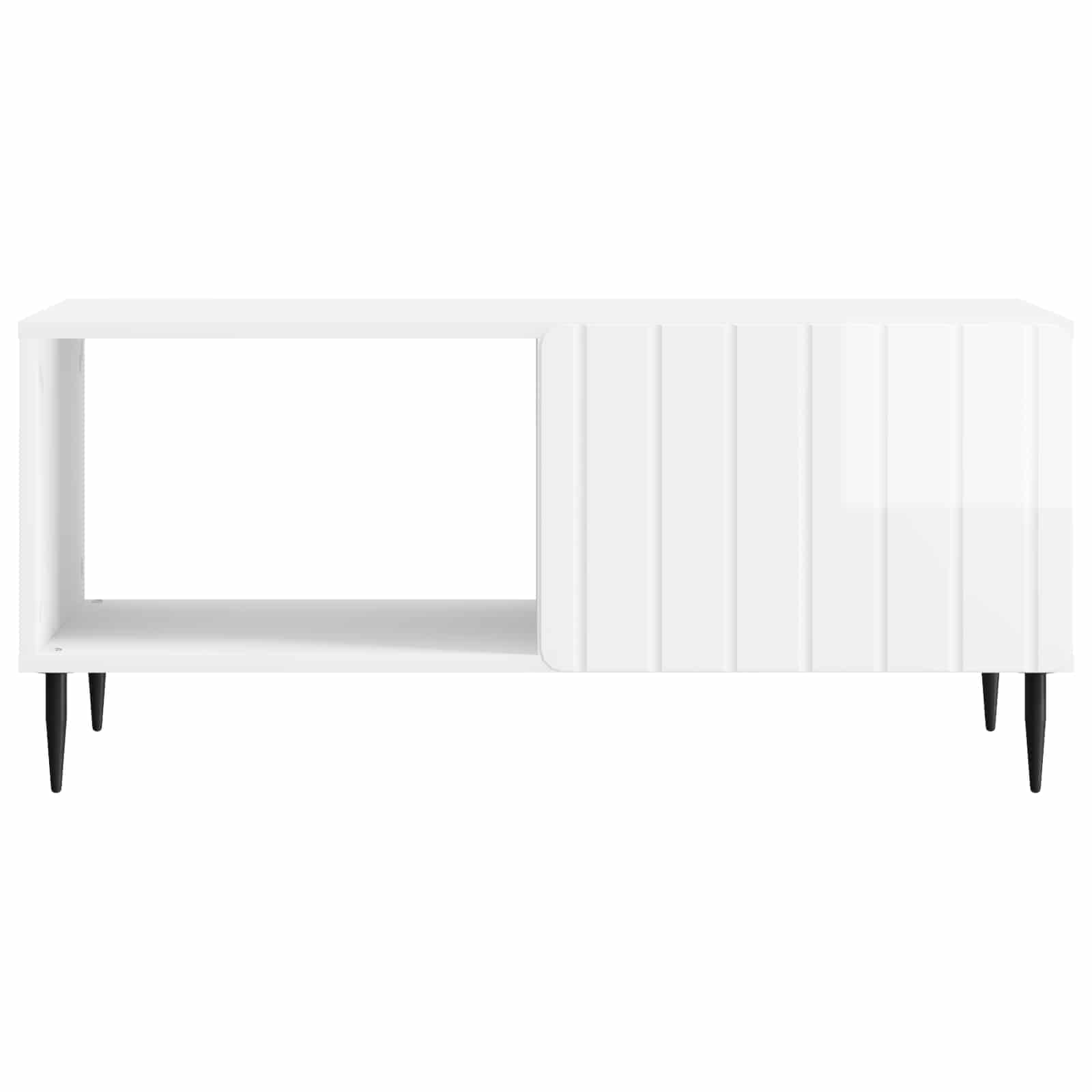 vidaXL Stolik kawowy Biały wysoki połysk 90 x 50 x 40 cm